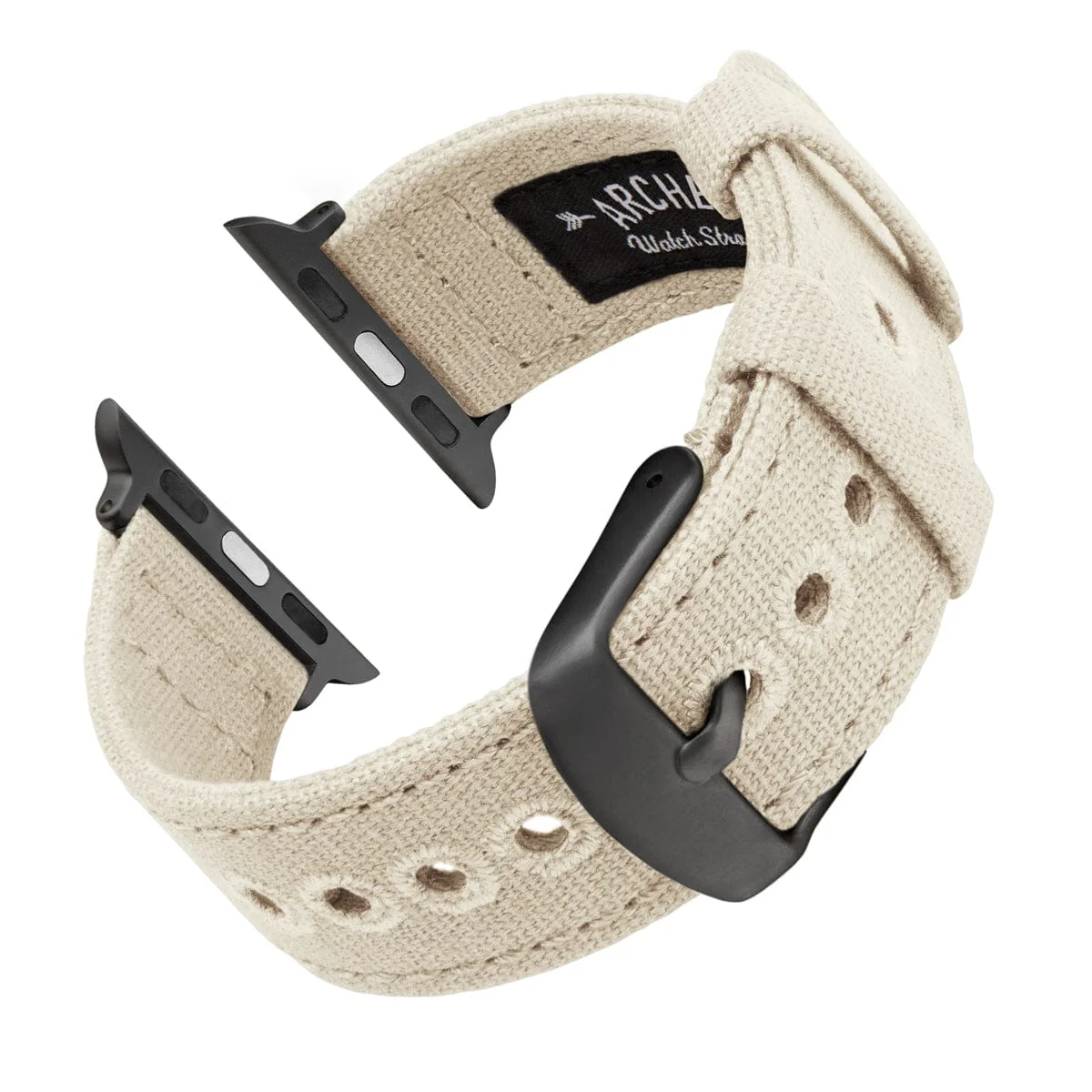 Apple Watch Canvas Watch Band - Alabaster/Space Gray - Image 4