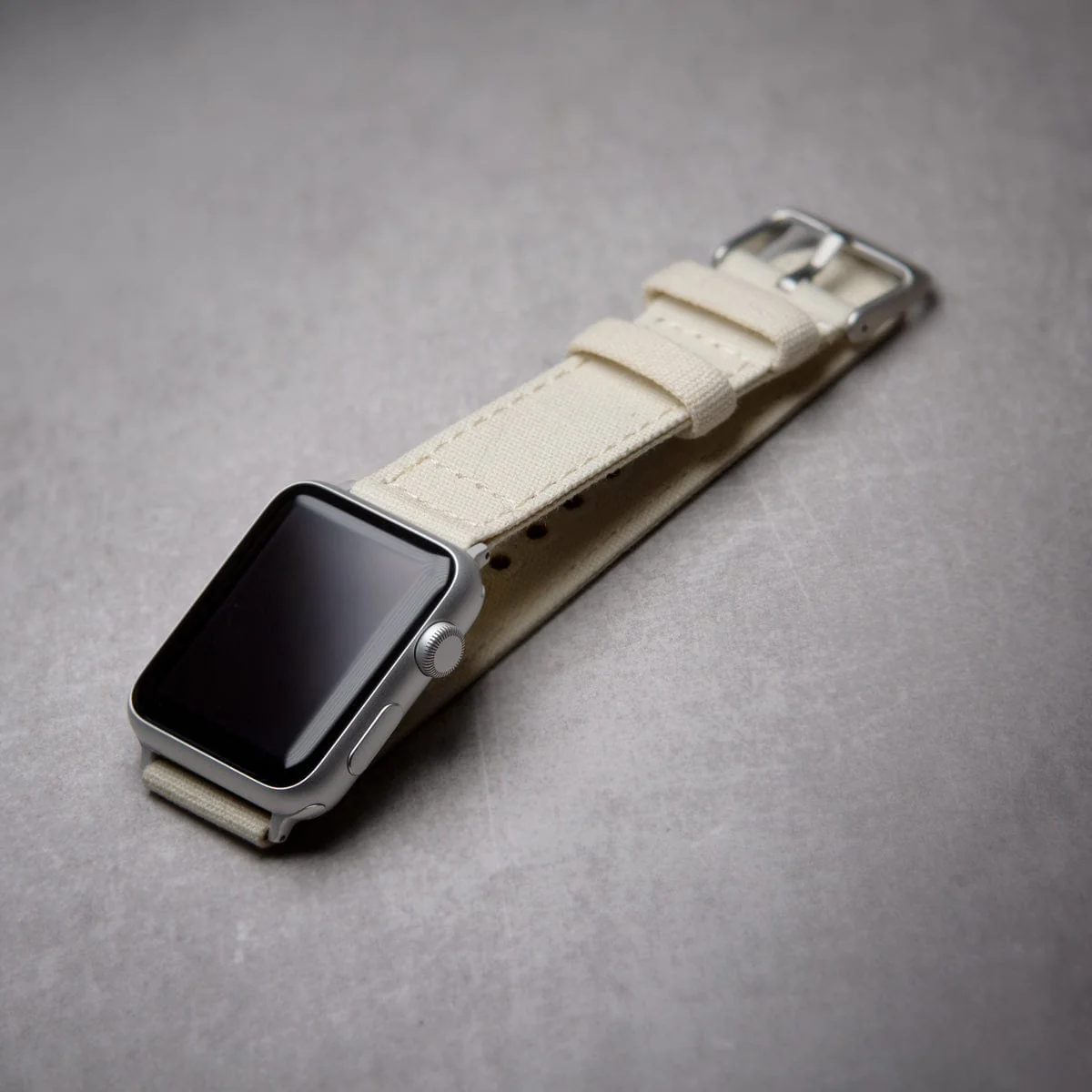 Apple Watch Canvas Watch Band - Alabaster/Silver Aluminum - Image 2