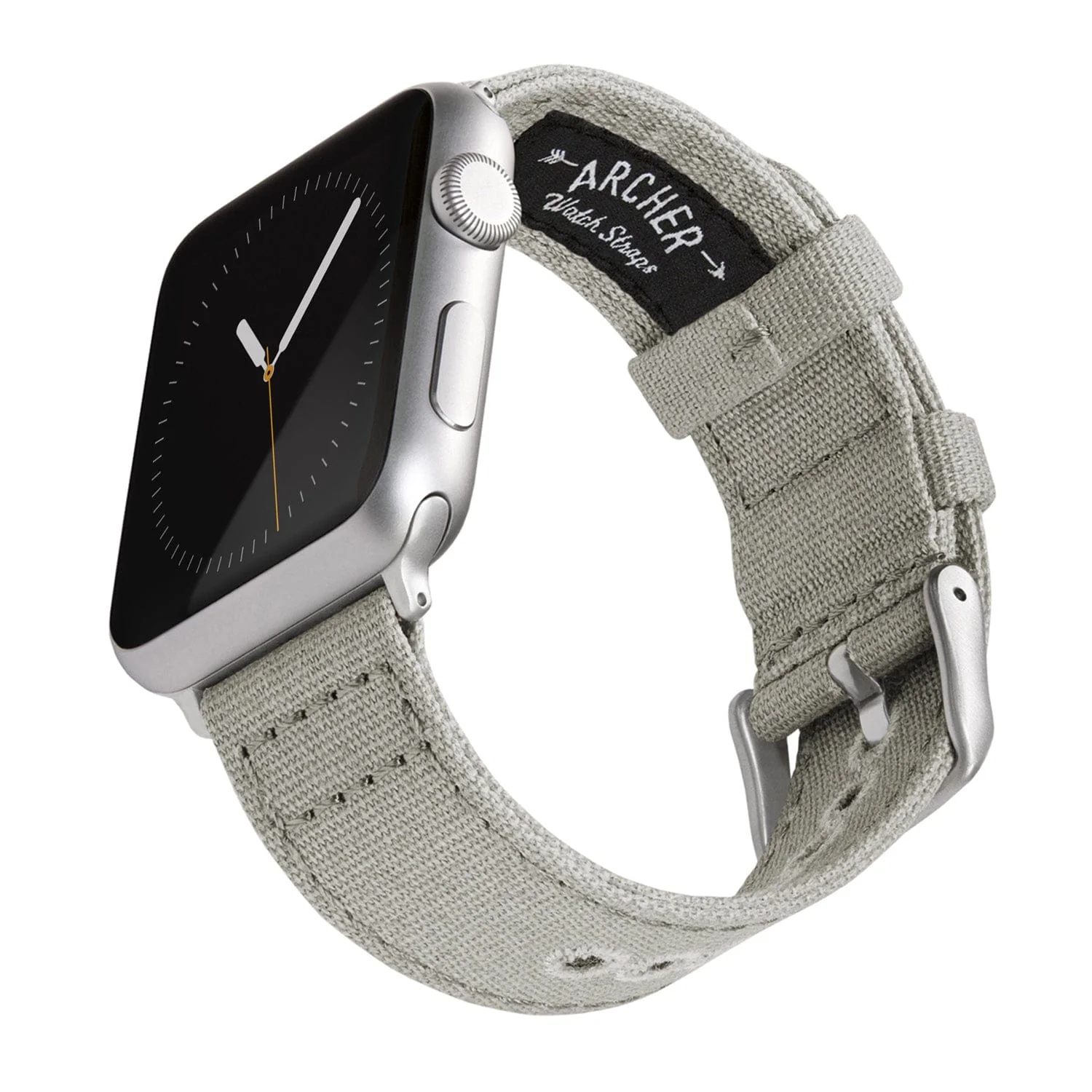 Apple Watch Canvas Watch Band - Ash Gray/Silver Aluminum
