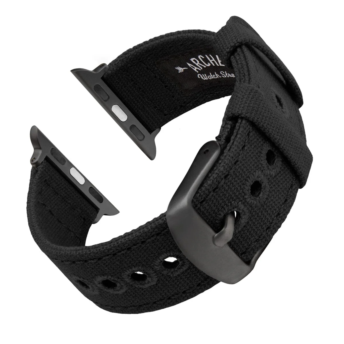 Apple Watch Canvas Watch Band - Black/Space Gray - Image 4