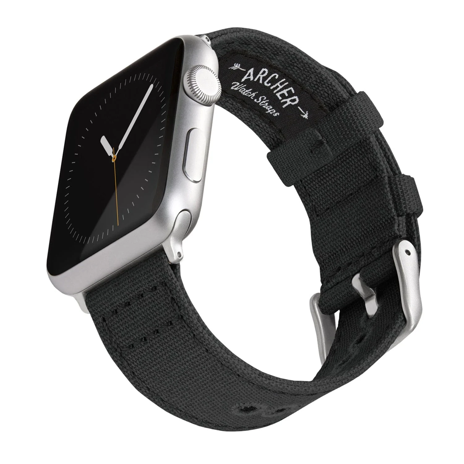 Apple Watch Canvas Watch Band - Black/Silver Aluminum