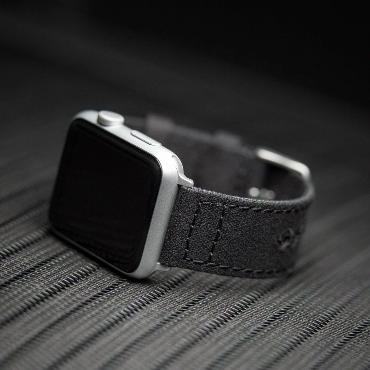 Apple Watch Canvas Watch Band - Black/Silver Aluminum - Image 2