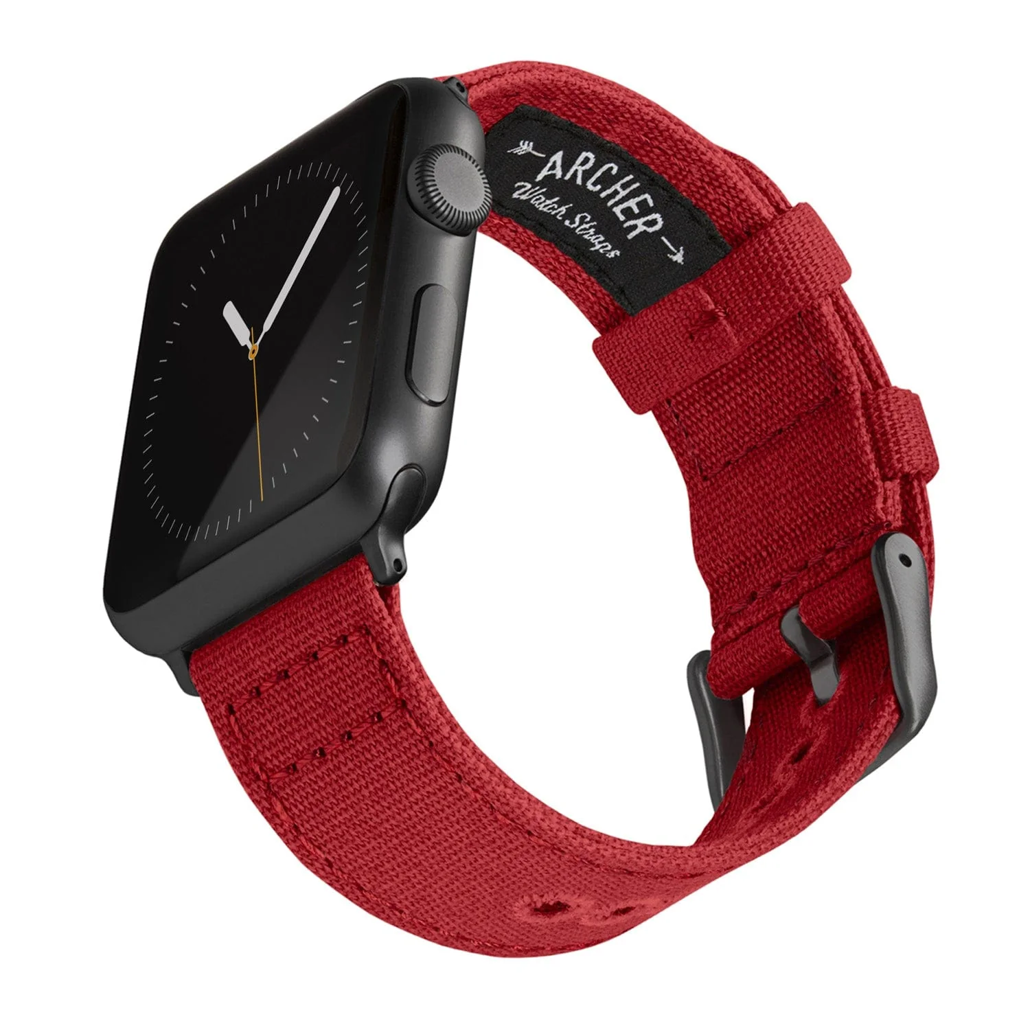Apple Watch Canvas Watch Band - Carmine Red/Space Gray