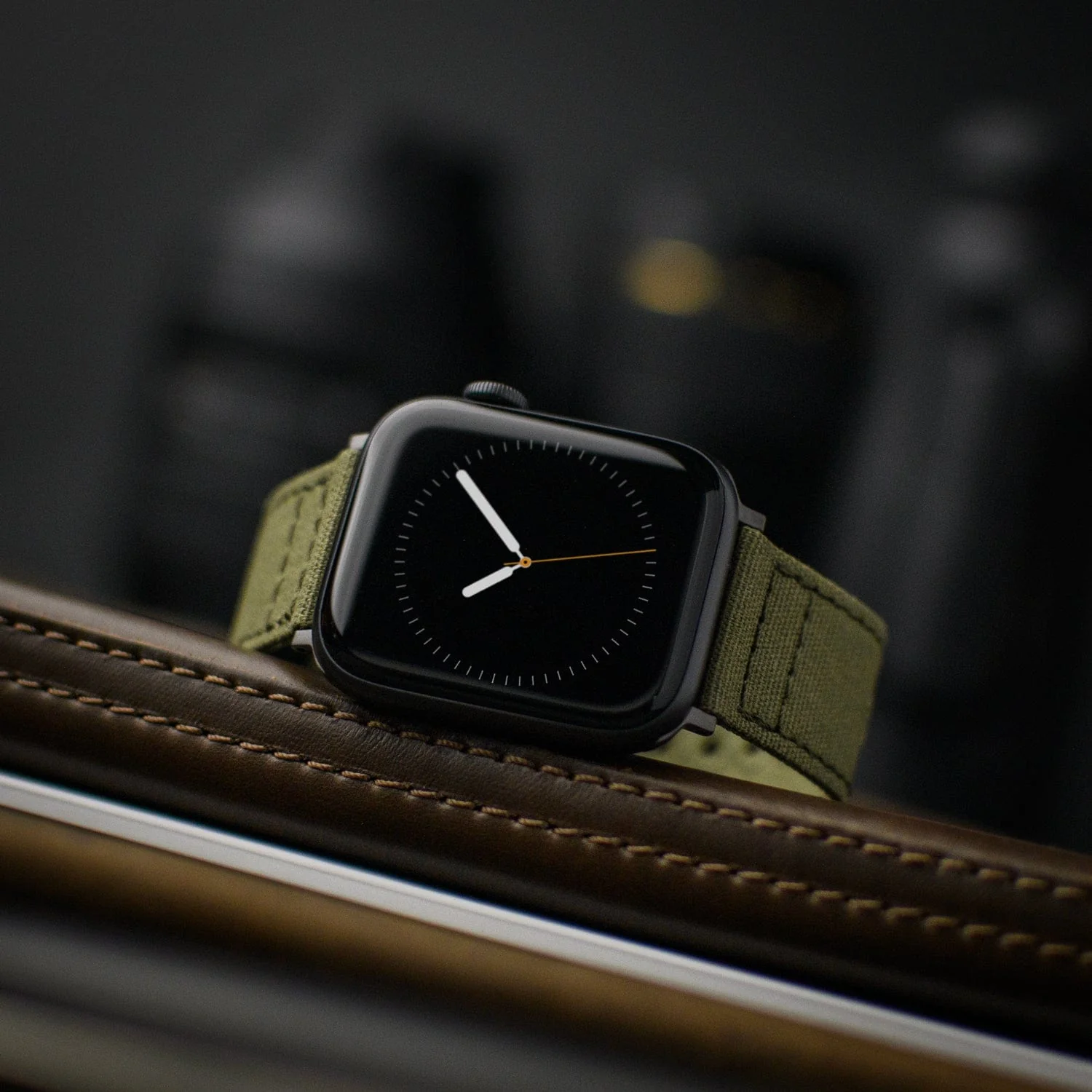 Apple Watch Canvas Watch Band - Faded Olive/Space Gray - Image 3
