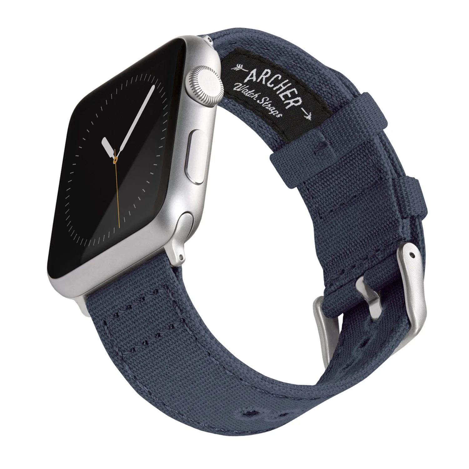 Apple Watch Canvas Watch Band - Navy Blue/Silver Aluminum