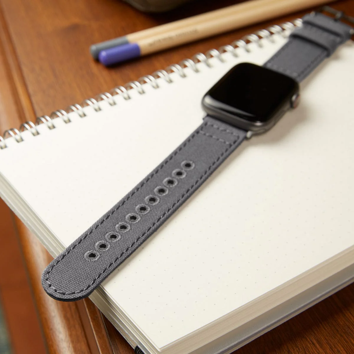 Apple Watch Canvas Watch Band - Slate Gray/Space Gray - Image 2