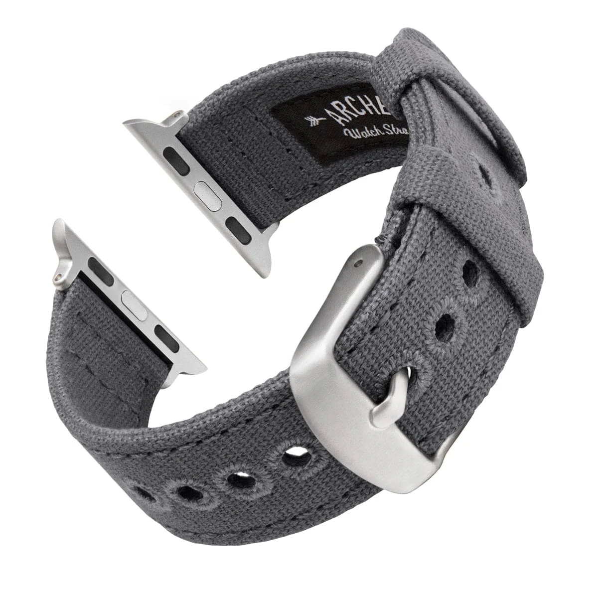 Apple Watch Canvas Watch Band - Slate Gray/Silver Aluminum - Image 4