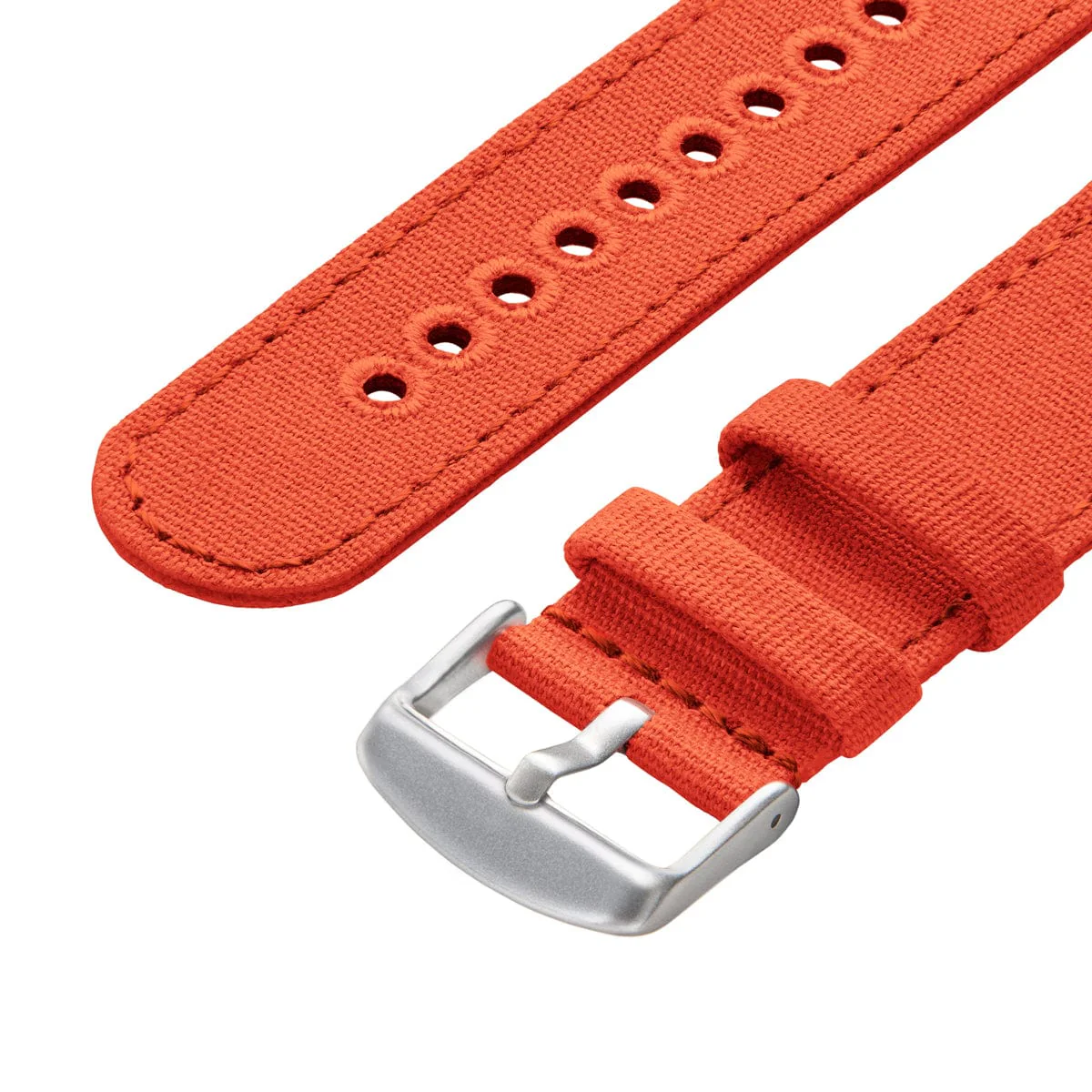 Apple Watch Canvas Watch Band - Tangelo Orange/Silver Aluminum - Image 6