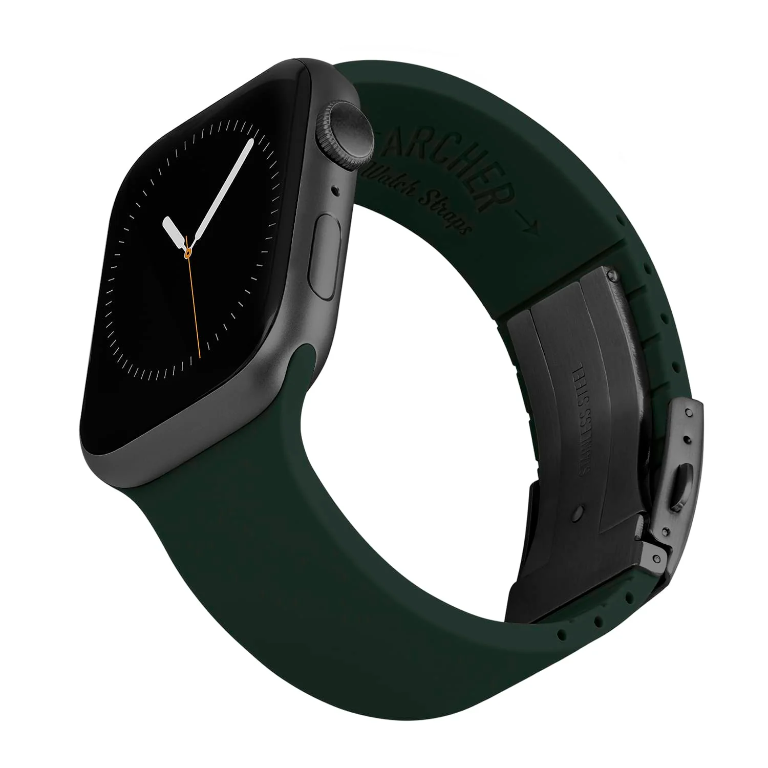 Apple Watch Custom Fit Silicone Watch Band - British Racing Green/Gray