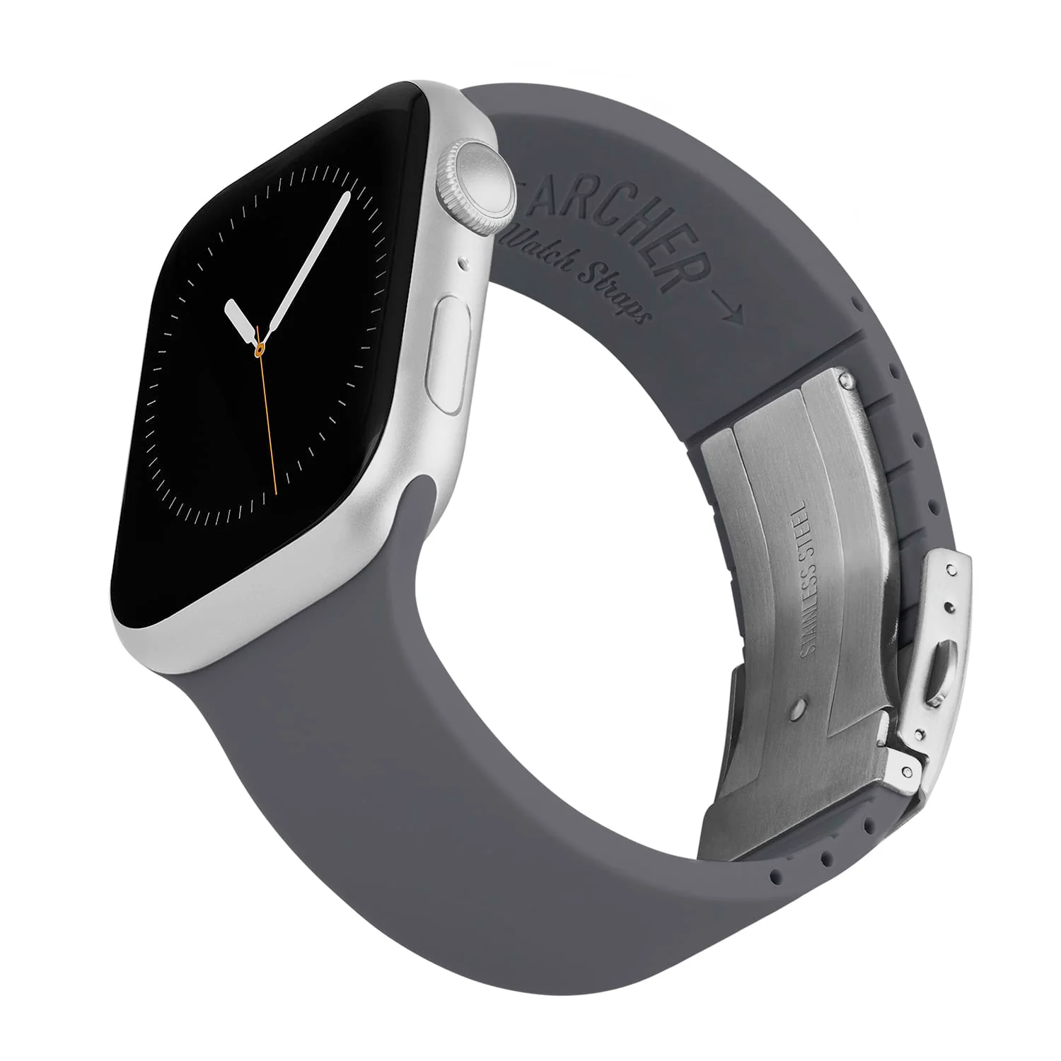 Apple Watch Custom Fit Silicone Watch Band - Graphite/Silver