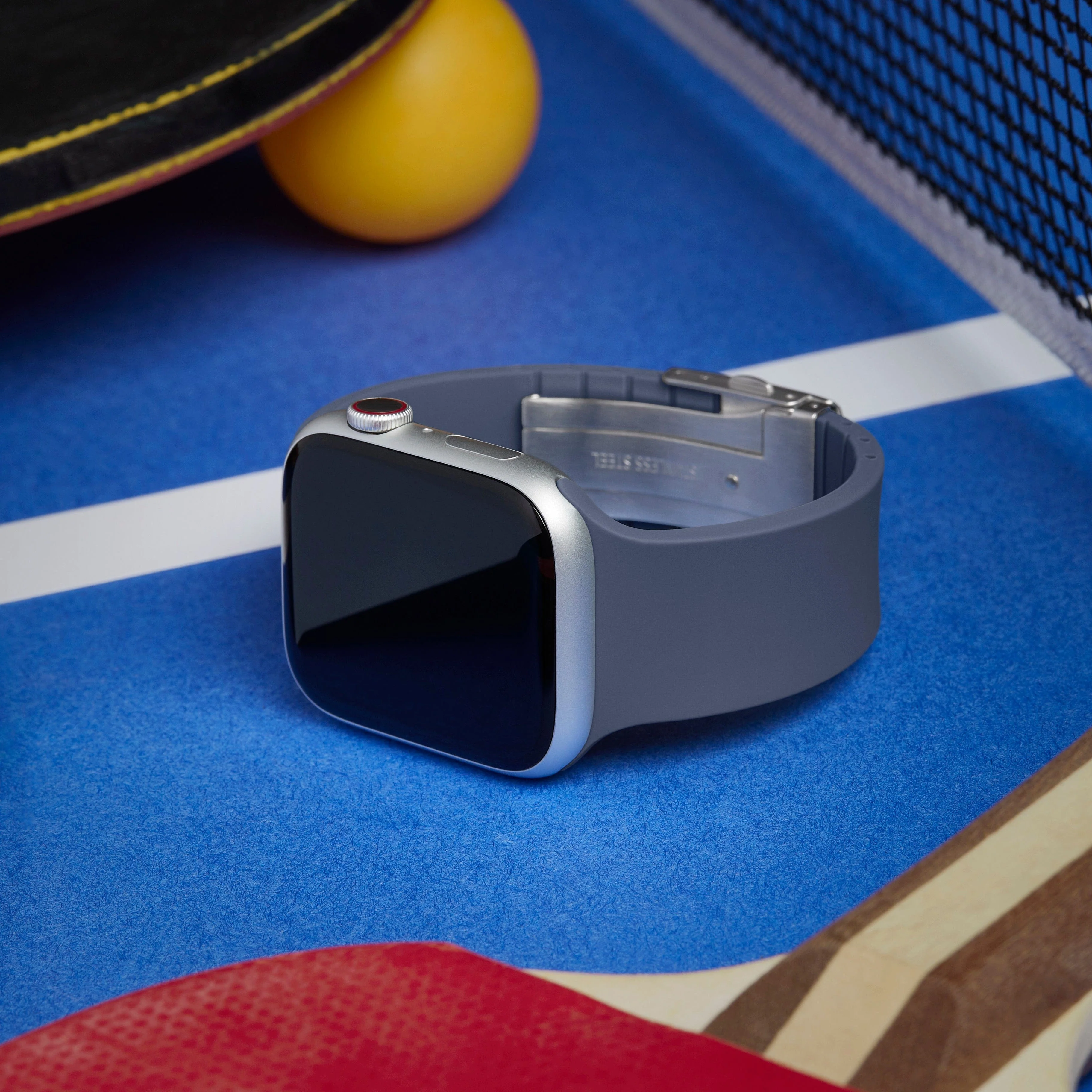Apple Watch Custom Fit Silicone Watch Band - Graphite/Silver - Image 3