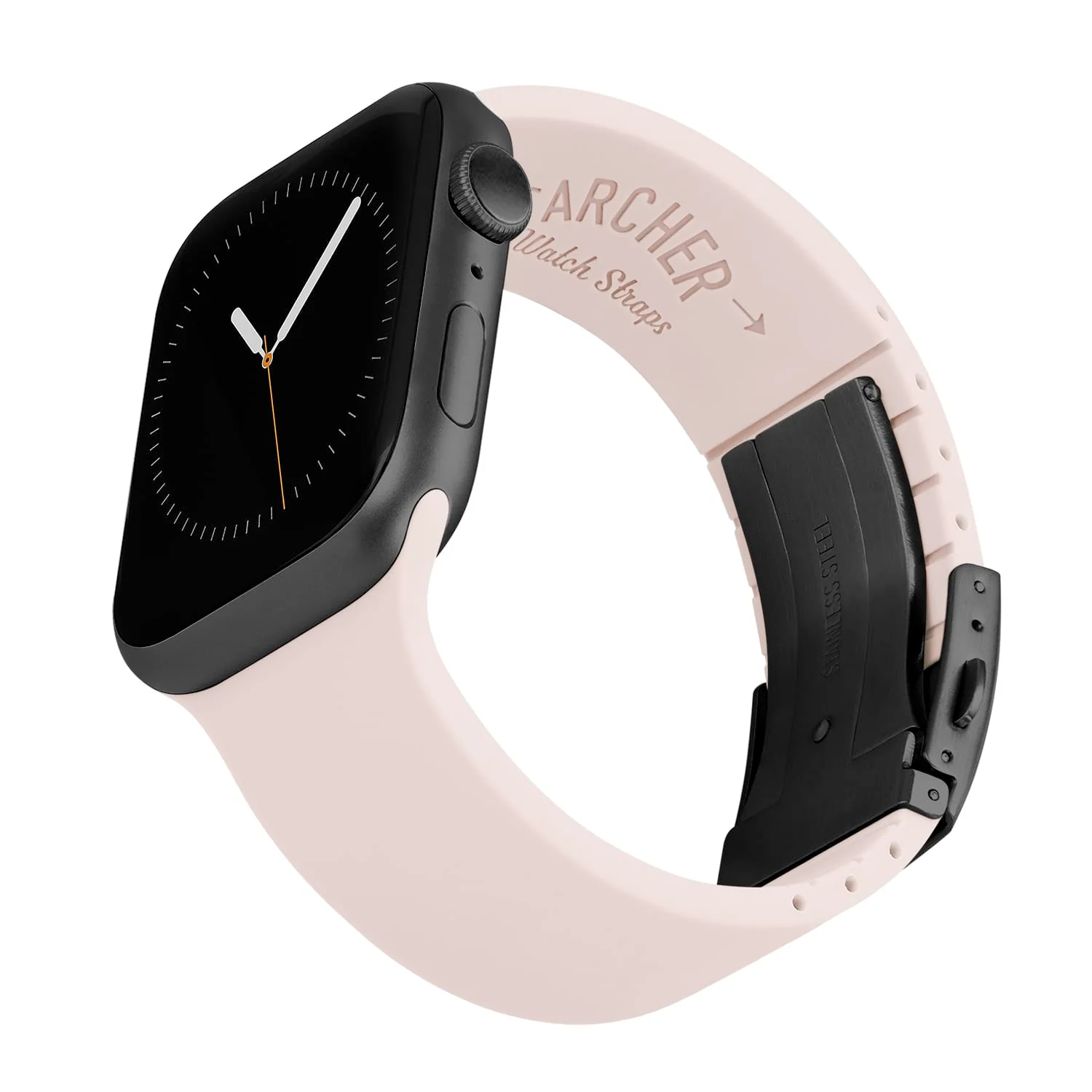 Apple Watch Custom Fit Silicone Watch Band - Pale Rose/Gray