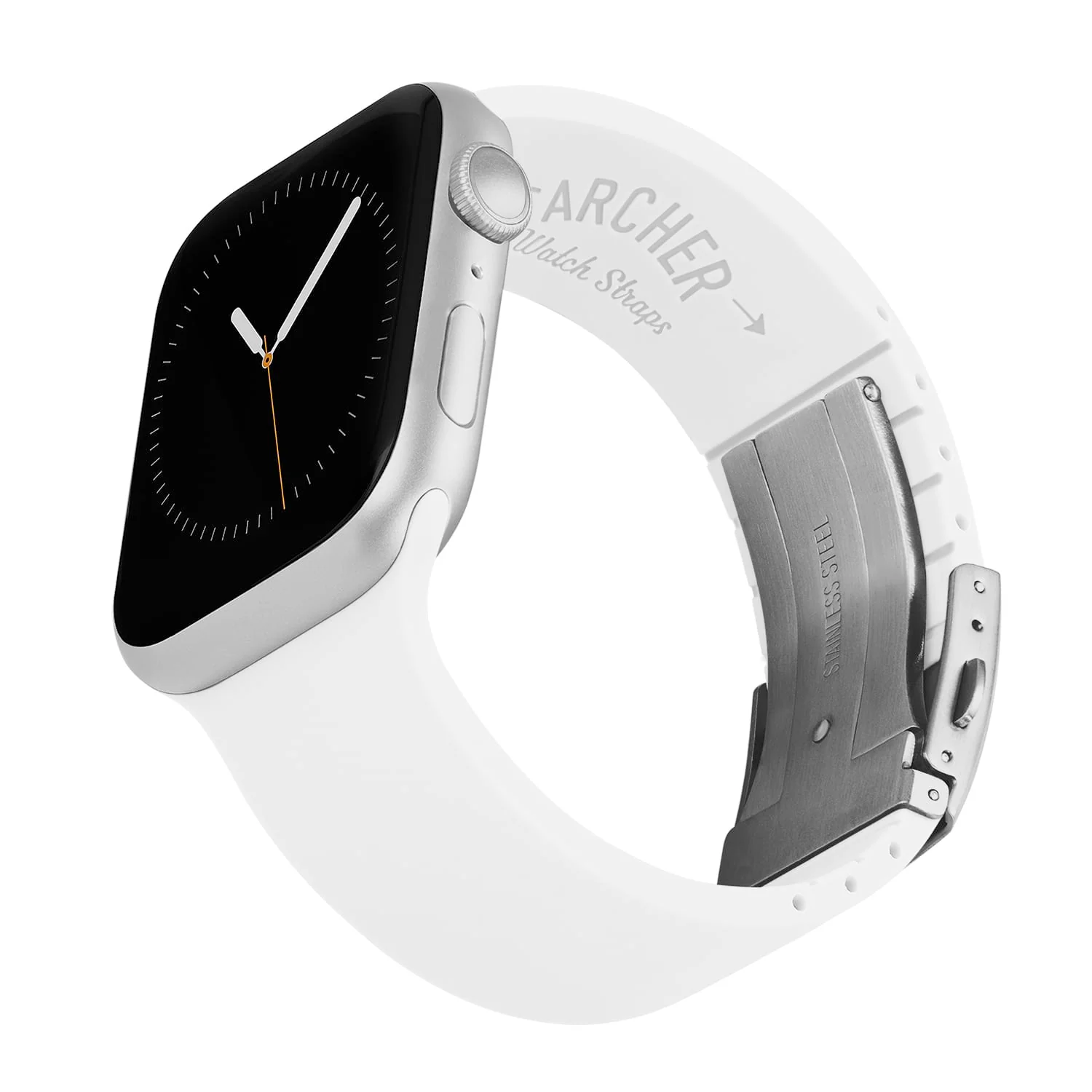 Apple Watch Custom Fit Silicone Watch Band - White/Silver