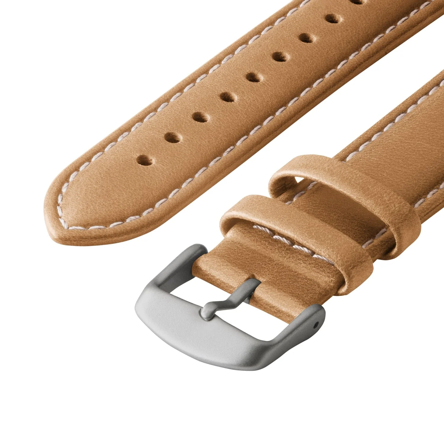 Apple Watch Leather Watch Band - Camel Tan/Natural/Silver Aluminum - Image 5