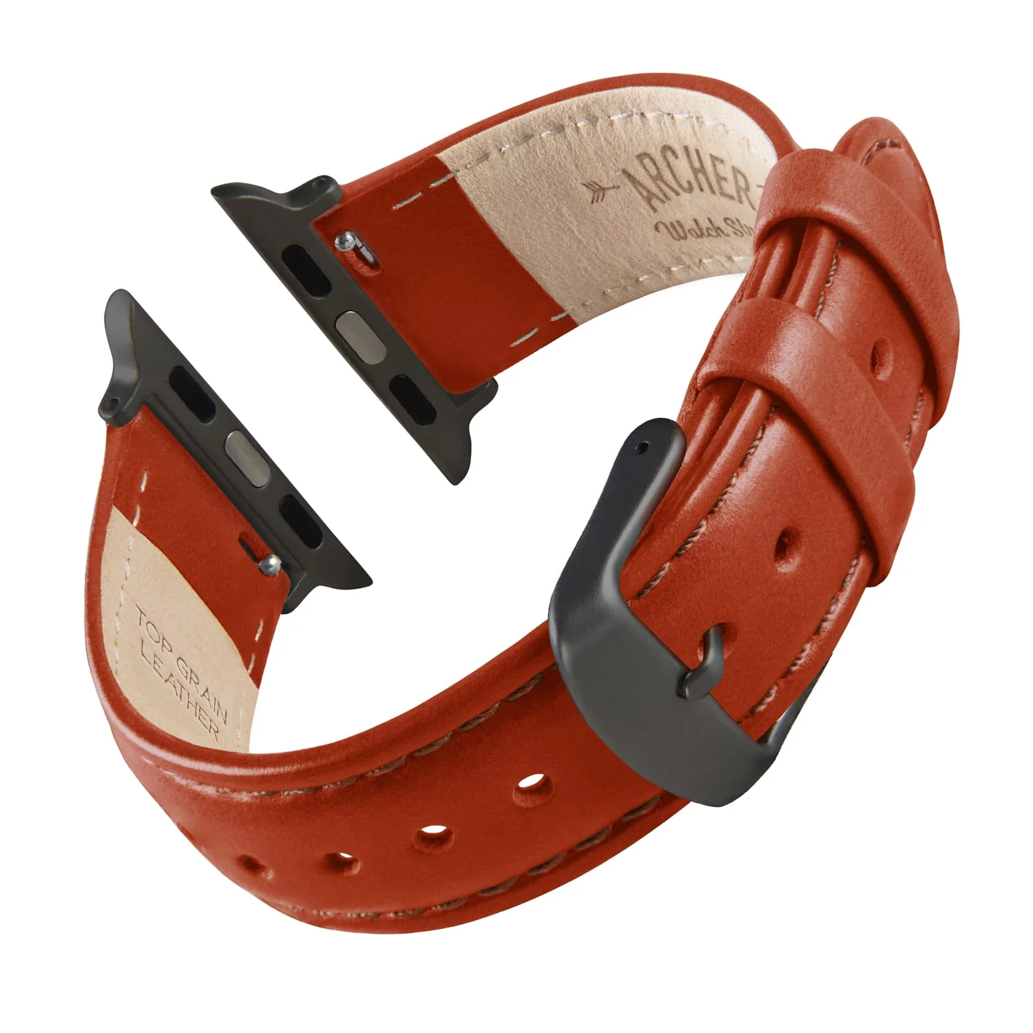 Apple Watch Leather Watch Band - Cognac/Matched/Space Gray - Image 4