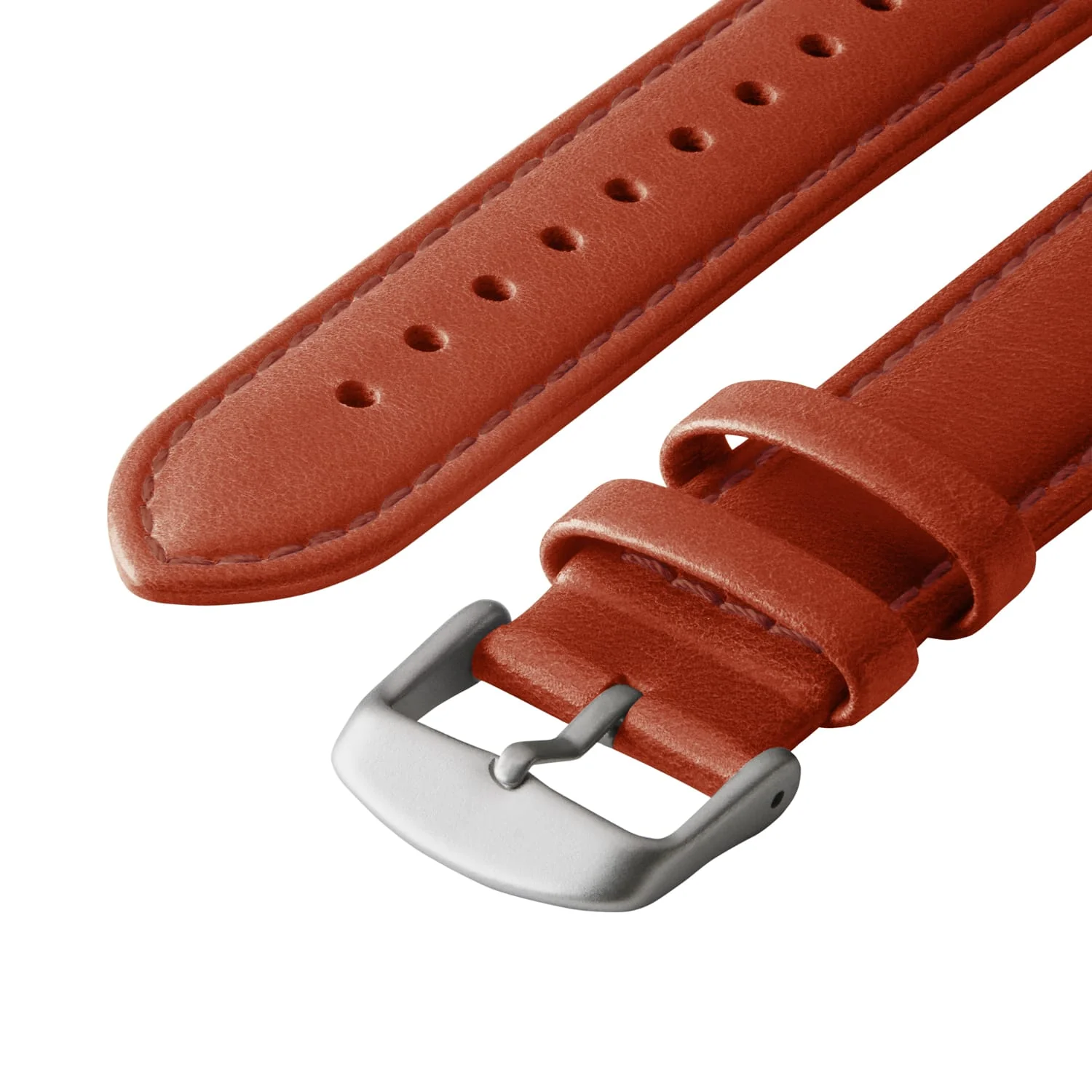Apple Watch Leather Watch Band - Cognac/Matched/Silver Aluminum - Image 5