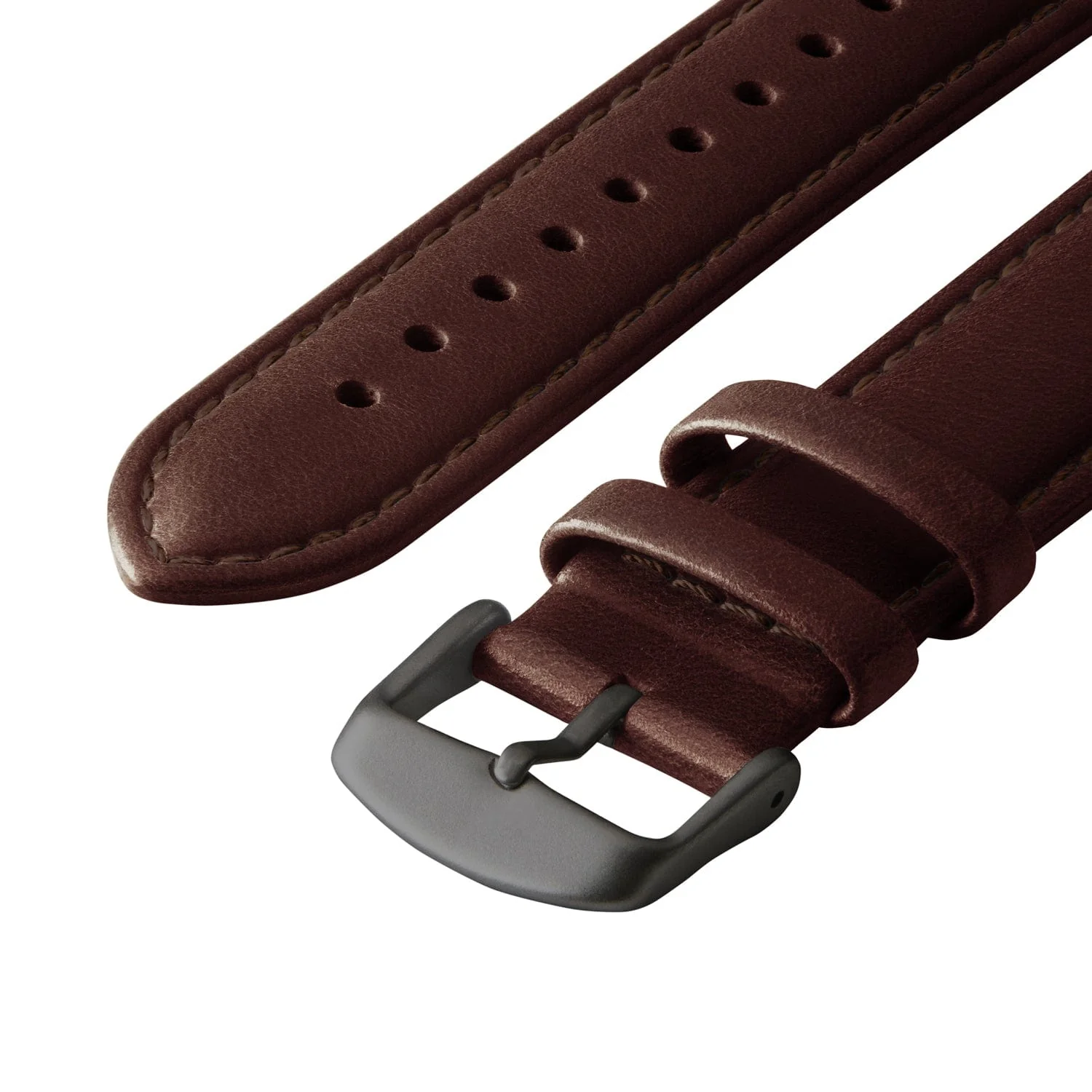 Apple Watch Leather Watch Band - Dark Chestnut/Matched/Space Gray - Image 5
