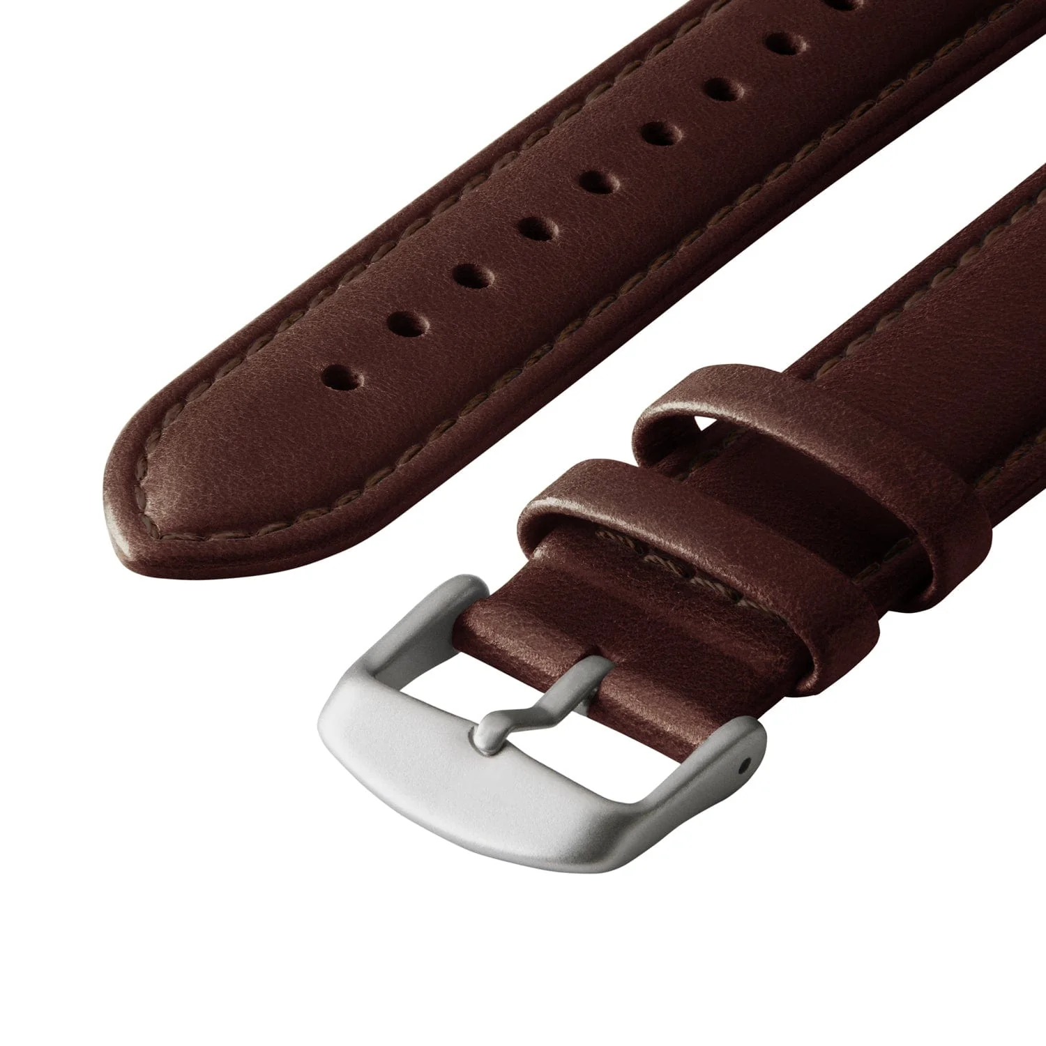 Apple Watch Leather Watch Band - Dark Chestnut/Matched/Silver Aluminum - Image 5