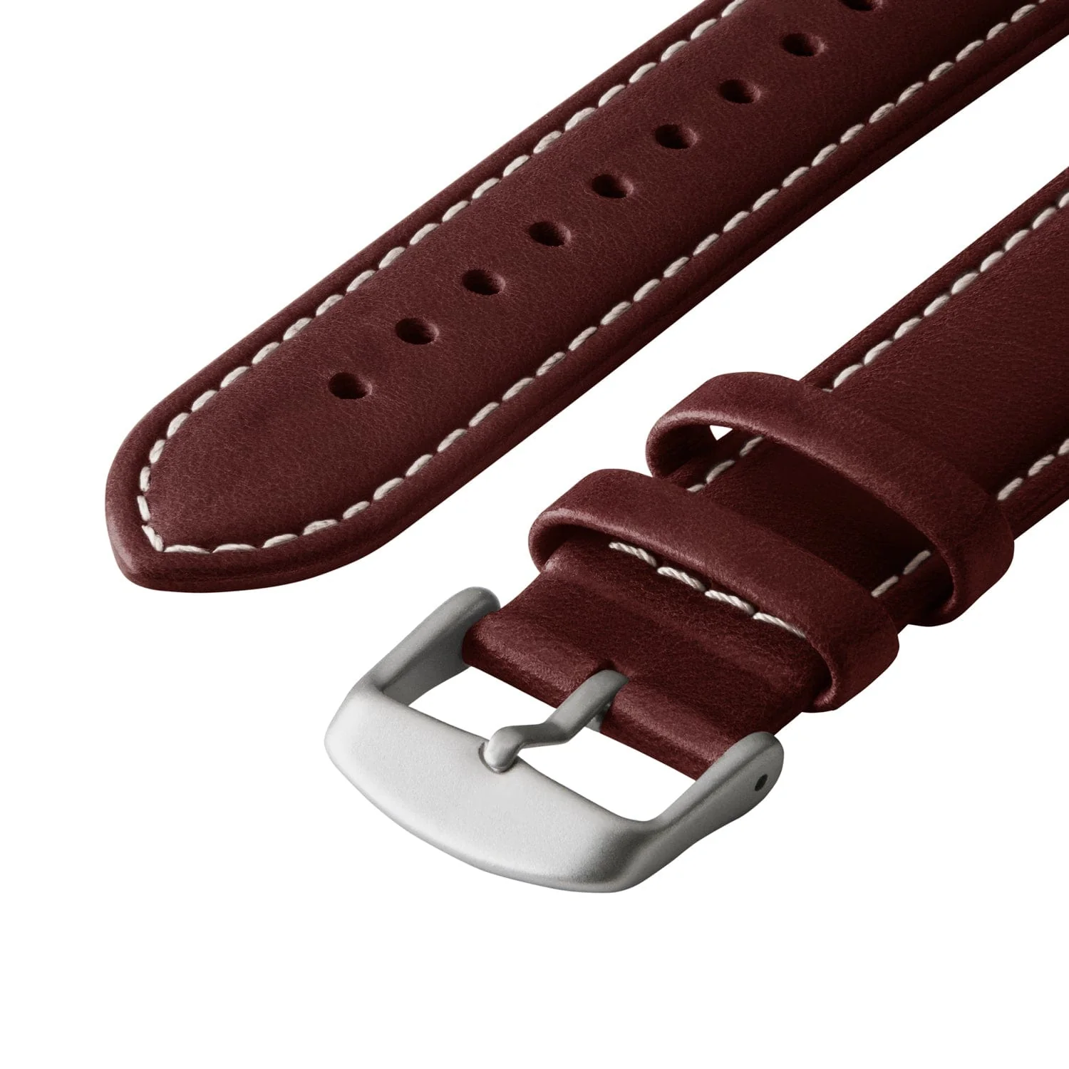 Apple Watch Leather Watch Band - Mahogany/Natural/Silver Aluminum - Image 4