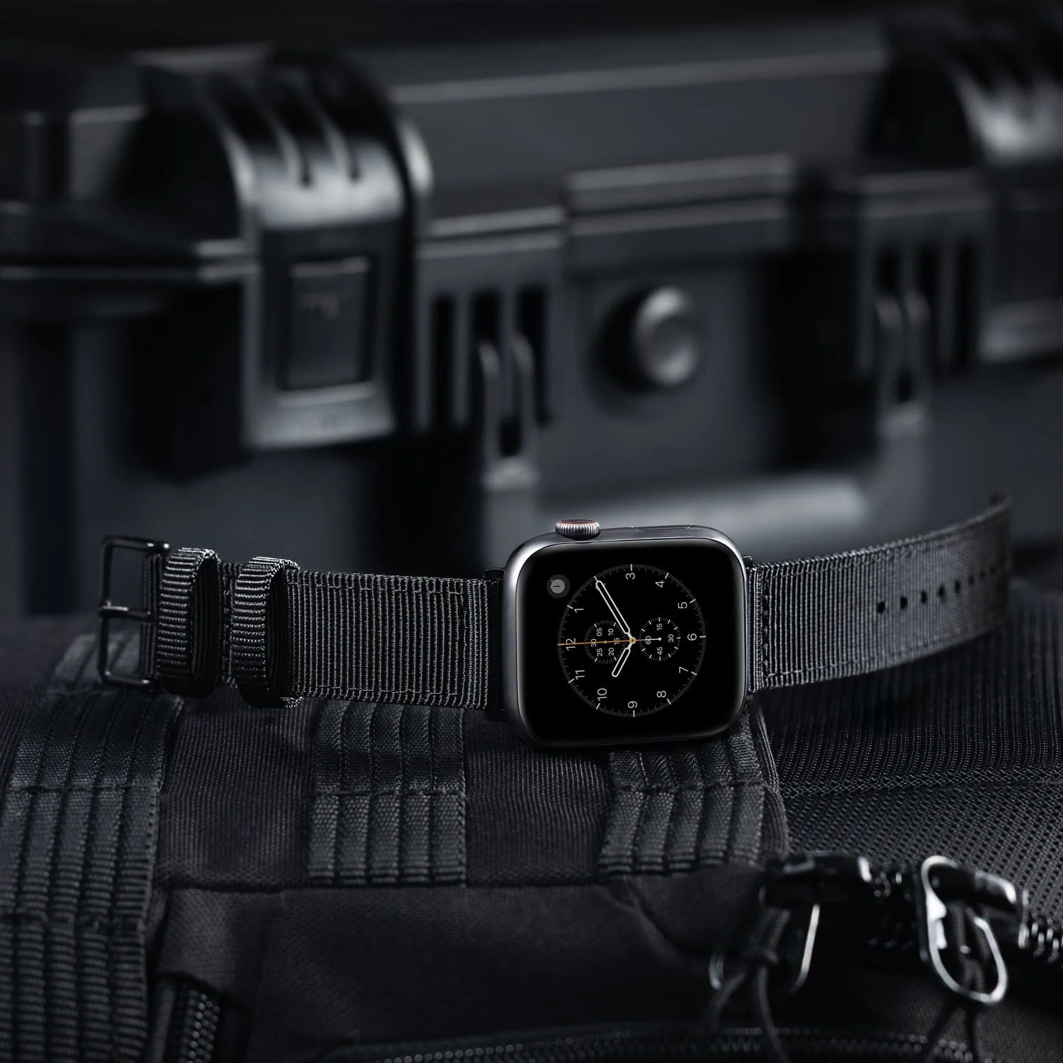 Apple Watch Nylon Watch Band - Black/Black - Image 2