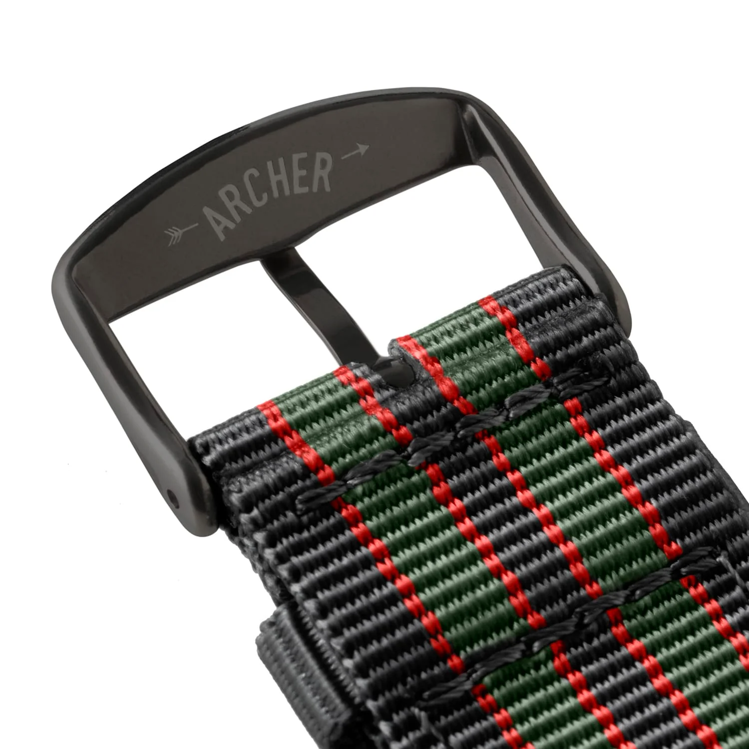 Apple Watch Nylon Watch Band - Black, Red, Green/Black - Image 6