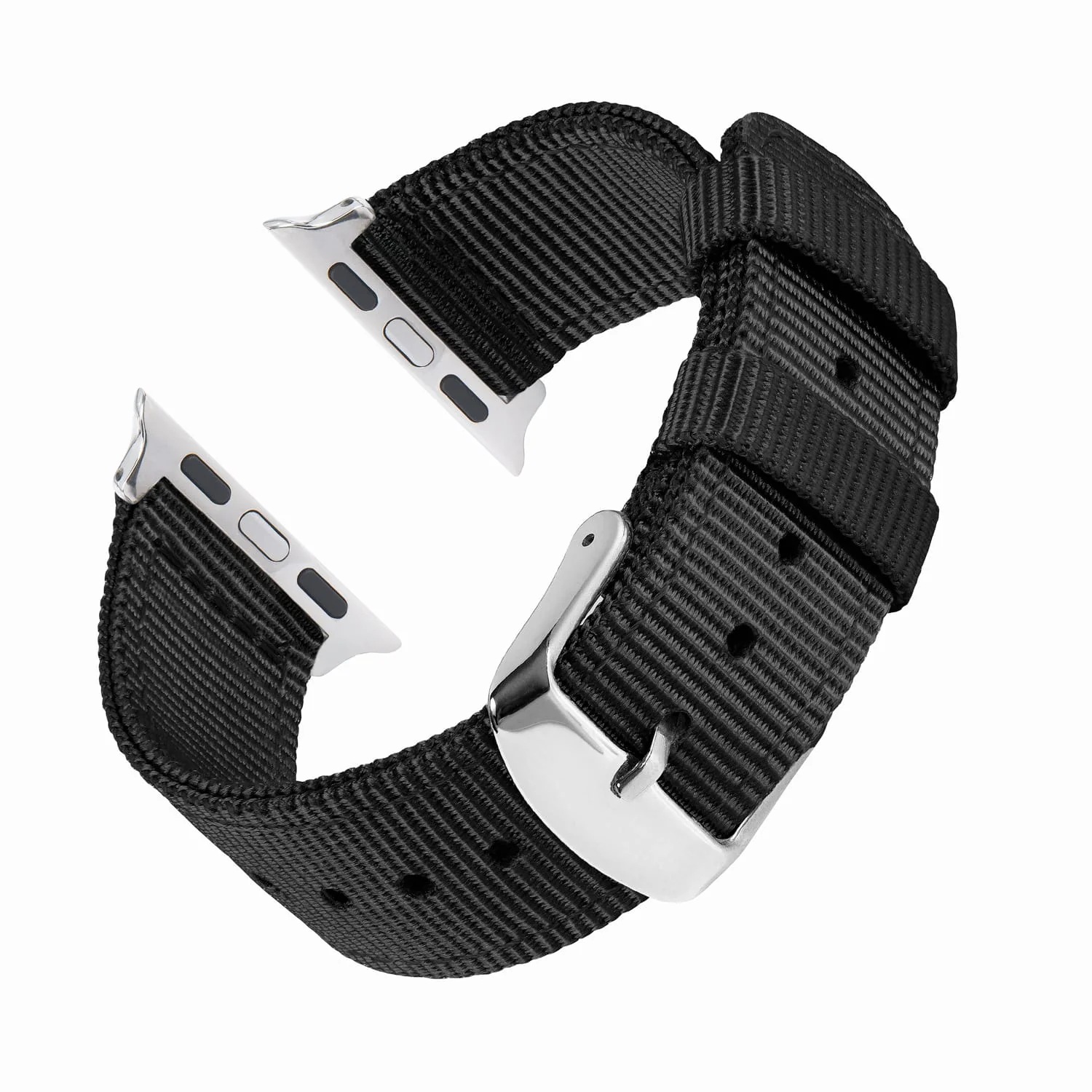 Apple Watch Nylon Watch Band - Black/Stainless - Image 4