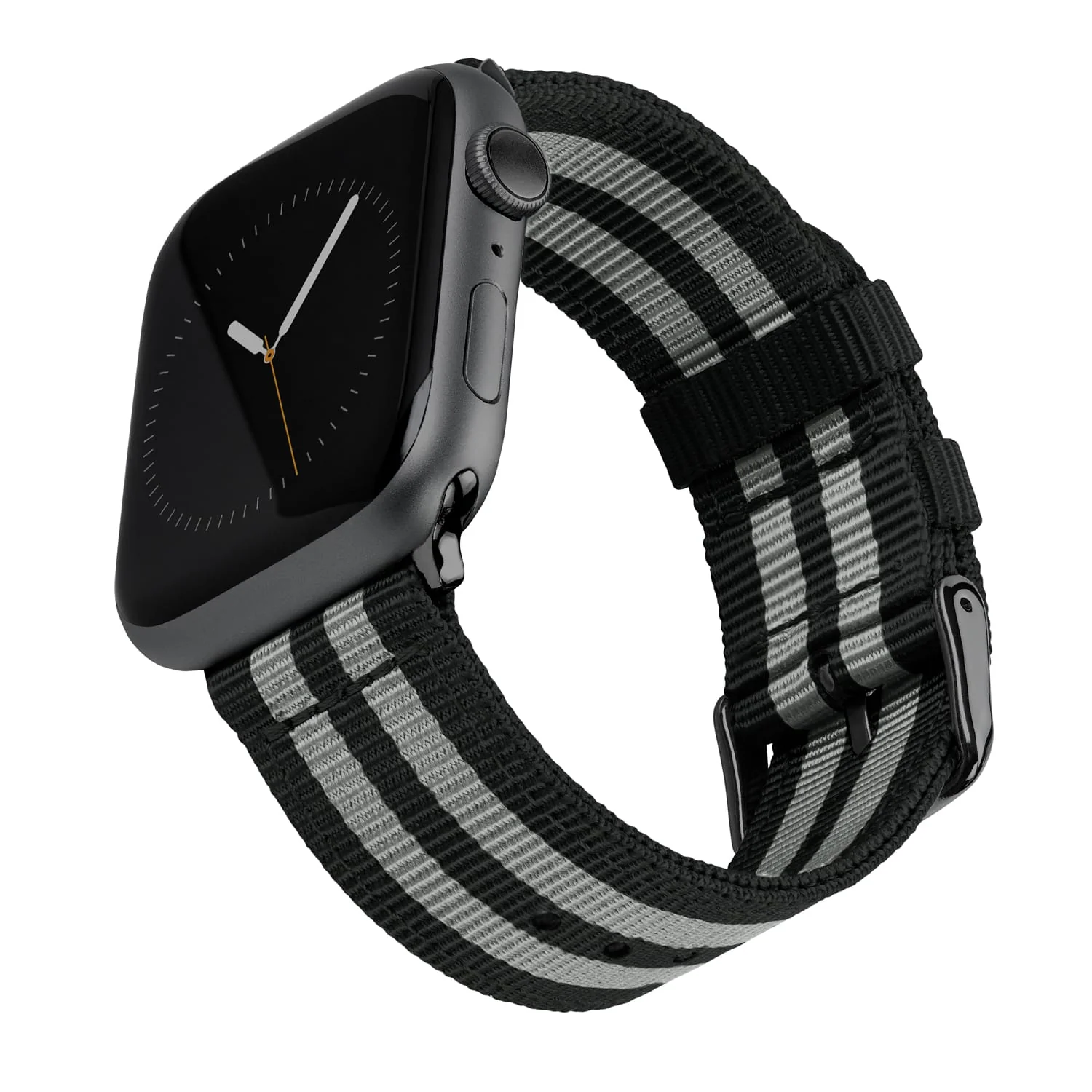 Apple Watch Nylon Watch Band - Black and Gray (James Bond)/Black