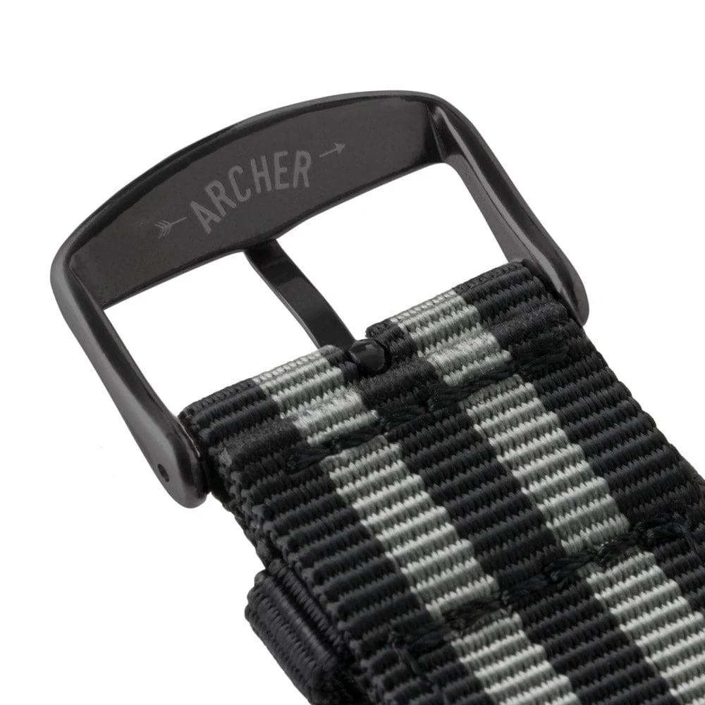 Apple Watch Nylon Watch Band - Black and Gray (James Bond)/Black - Image 6