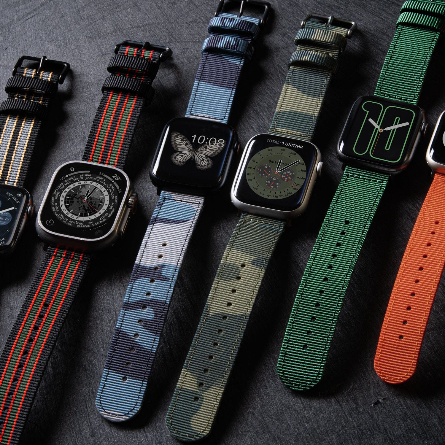 Apple Watch Nylon Watch Band - Forest Green/Black - Image 3