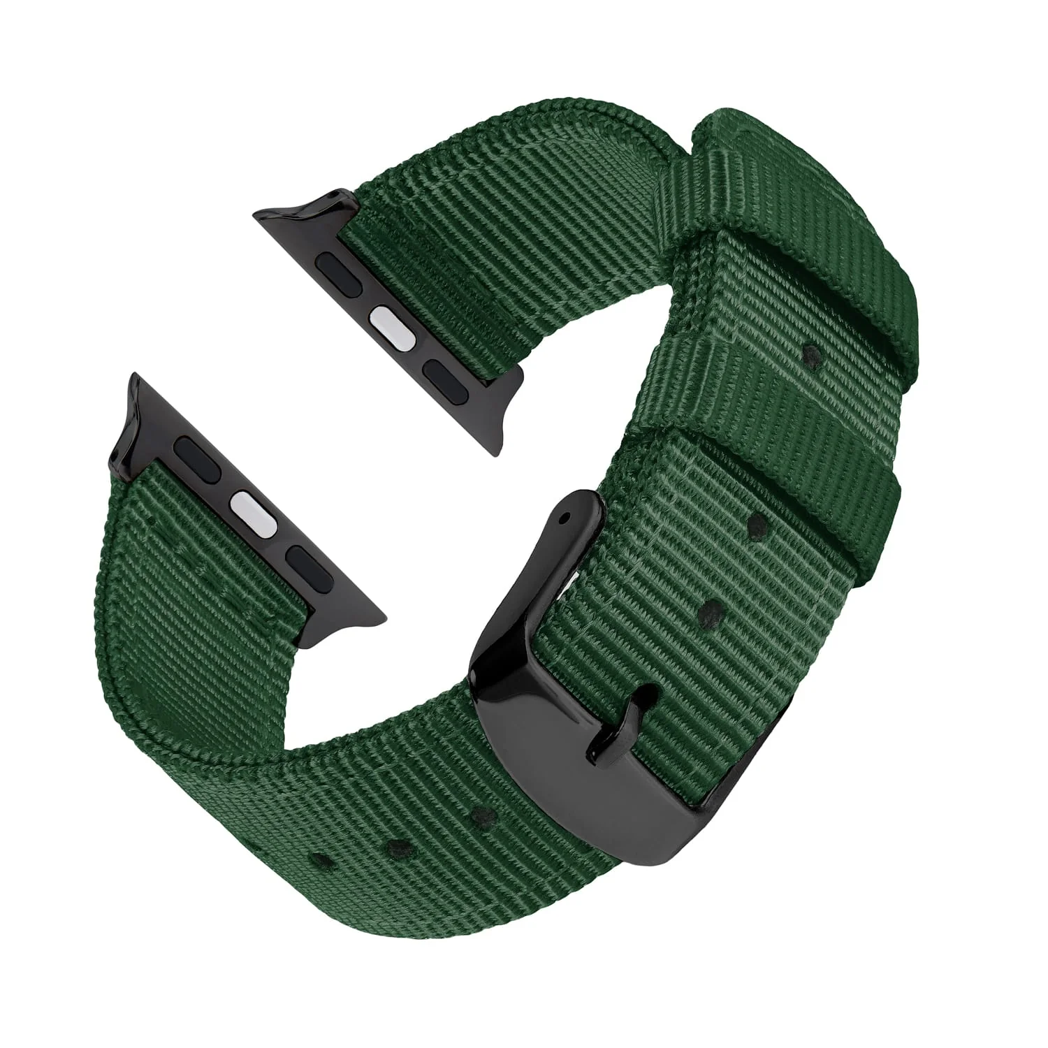 Apple Watch Nylon Watch Band - Forest Green/Black - Image 4