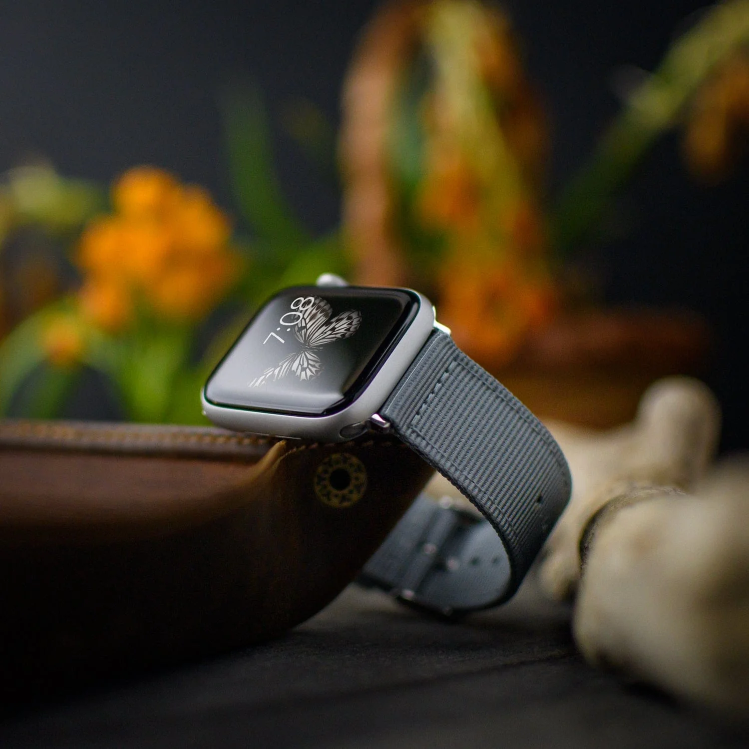 Apple Watch Nylon Watch Band - Gray/Stainless - Image 2