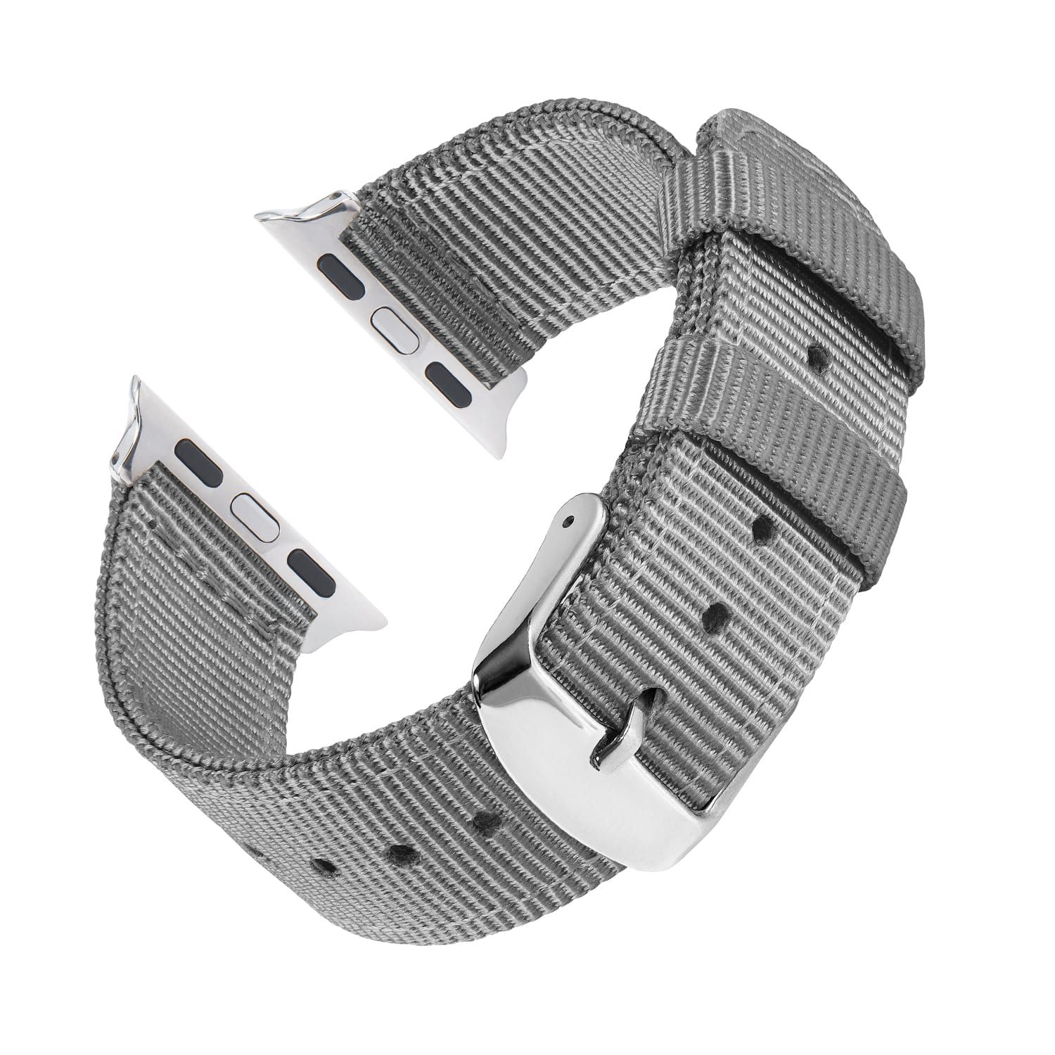 Apple Watch Nylon Watch Band - Gray/Stainless - Image 4