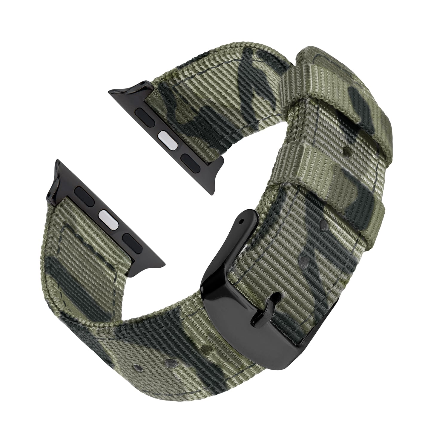 Apple Watch Nylon Watch Band - Green Camo/Black - Image 4
