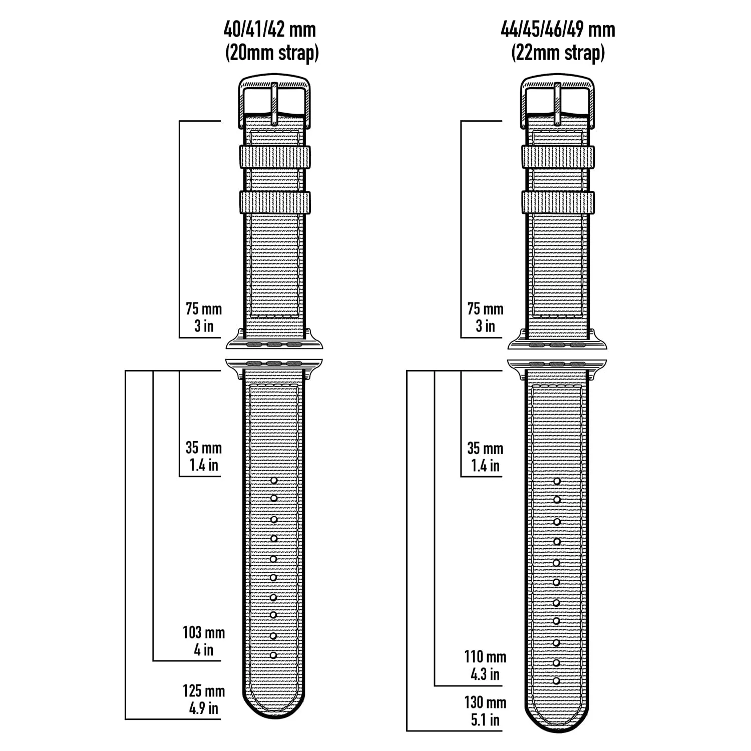 Apple Watch Nylon Watch Band - Green Camo/Black - Image 5