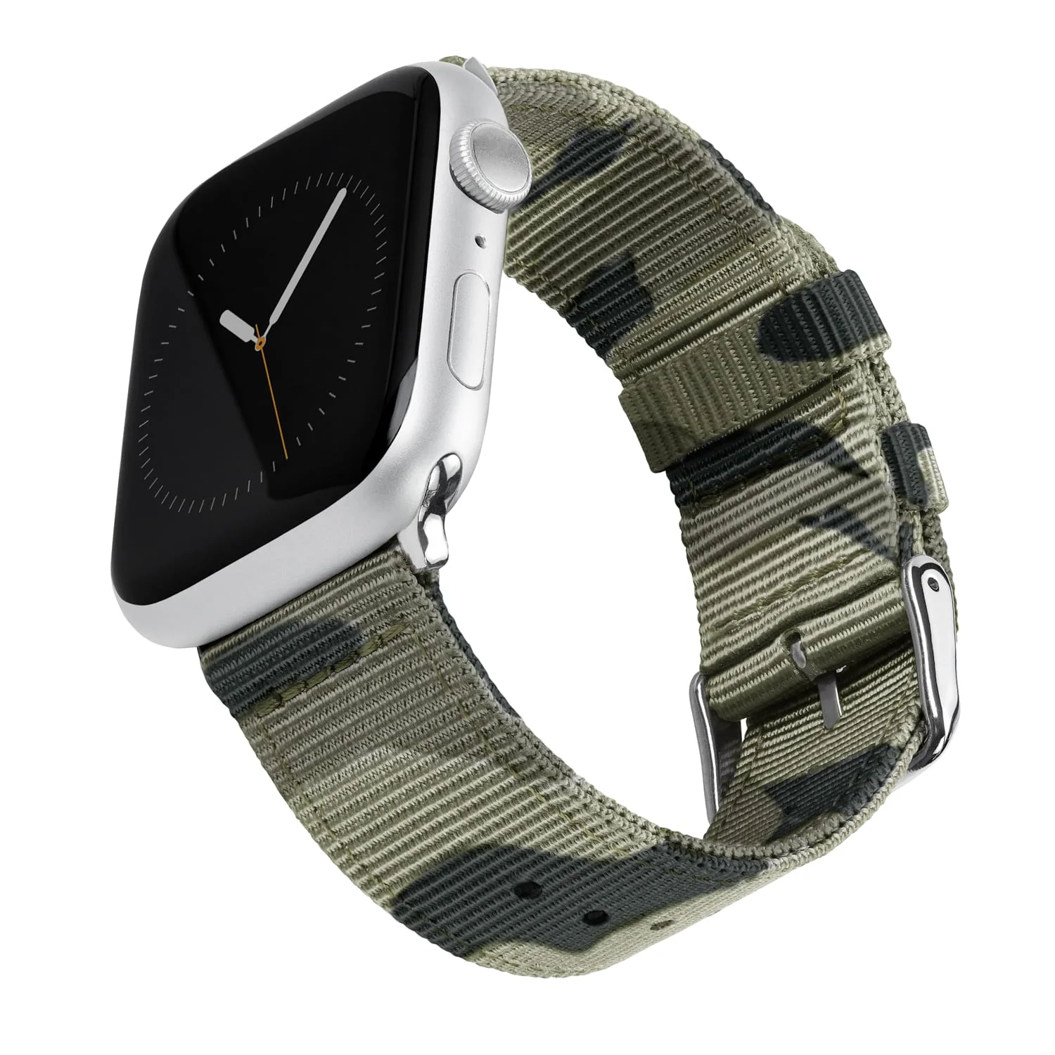 Apple Watch Nylon Watch Band - Green Camo/Stainless