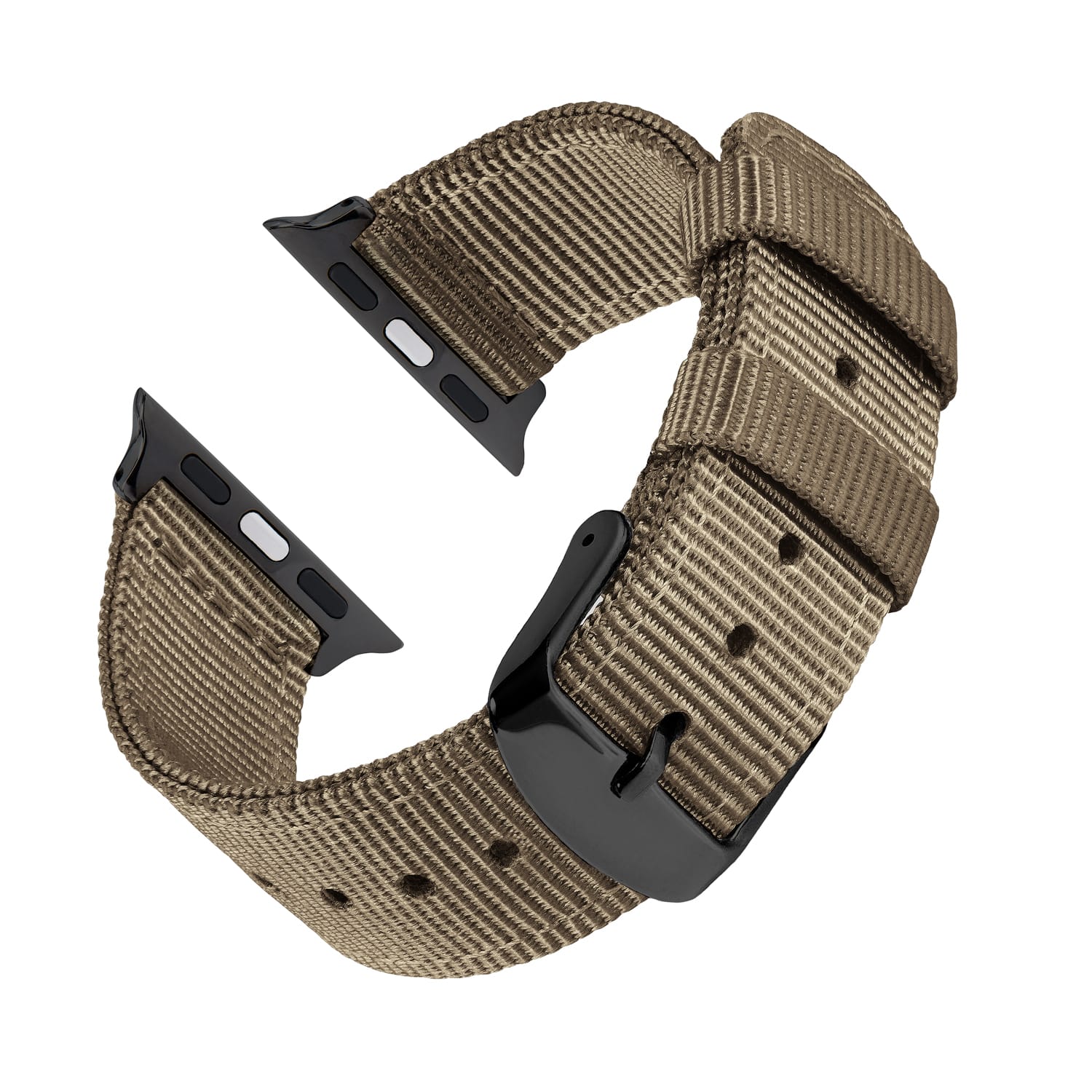 Apple Watch Nylon Watch Band - Khaki/Black - Image 4