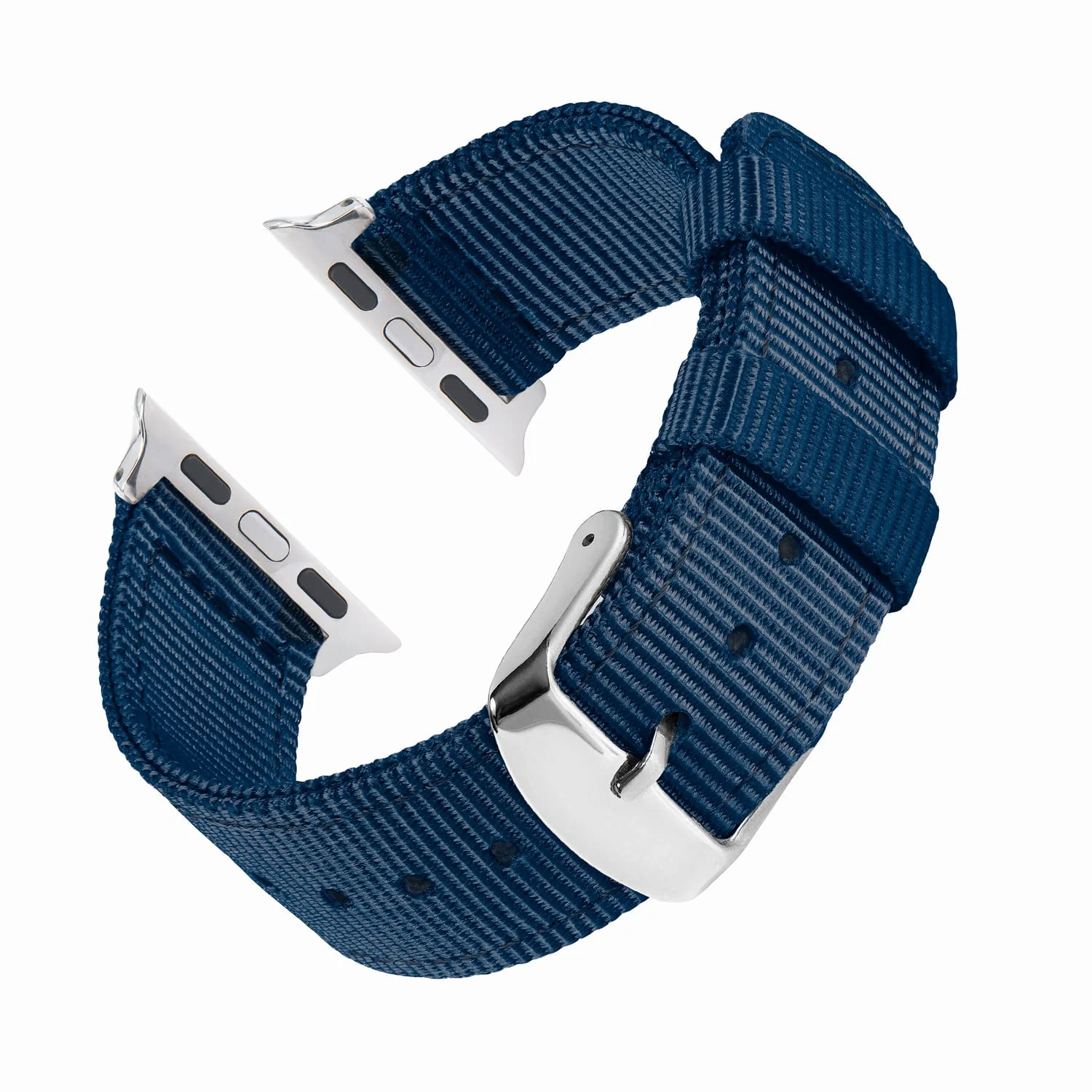 Apple Watch Nylon Watch Band - Navy/Stainless - Image 4