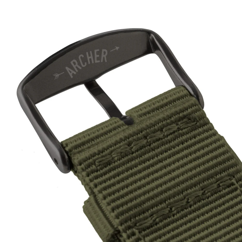 Apple Watch Nylon Watch Band - Olive/Black - Image 6