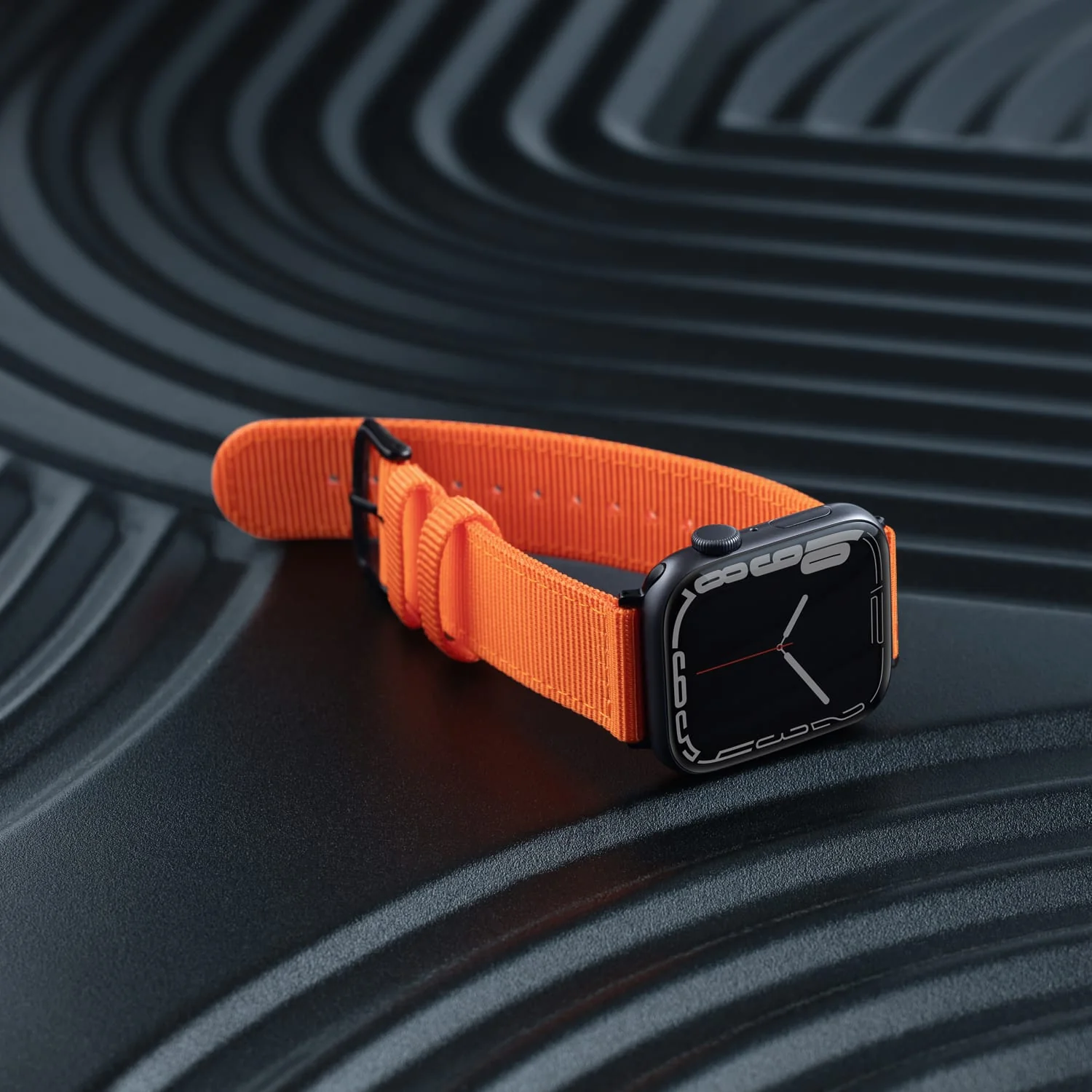 Apple Watch Nylon Watch Band - Orange/Black - Image 3