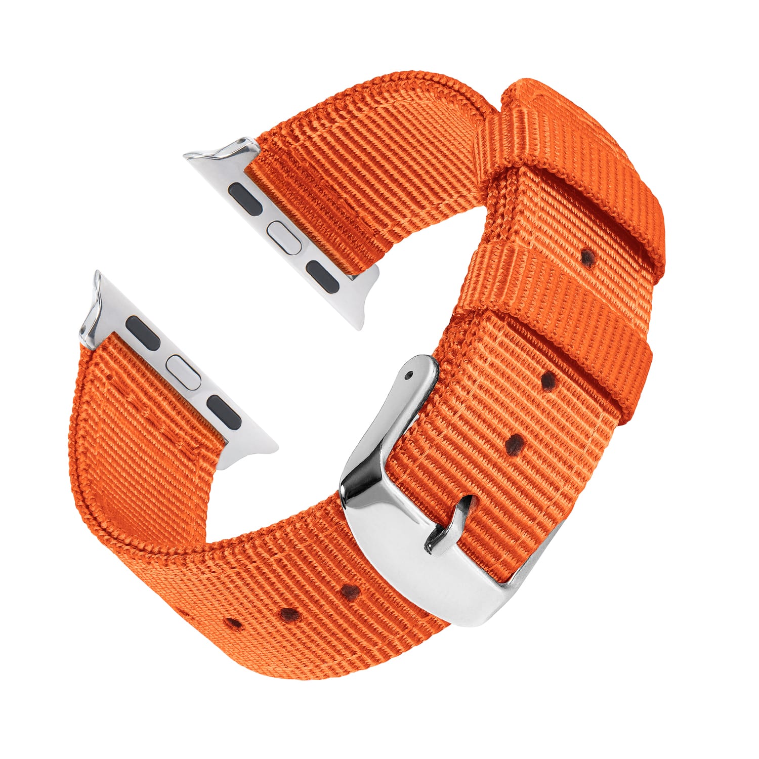Apple Watch Nylon Watch Band - Orange/Stainless - Image 4