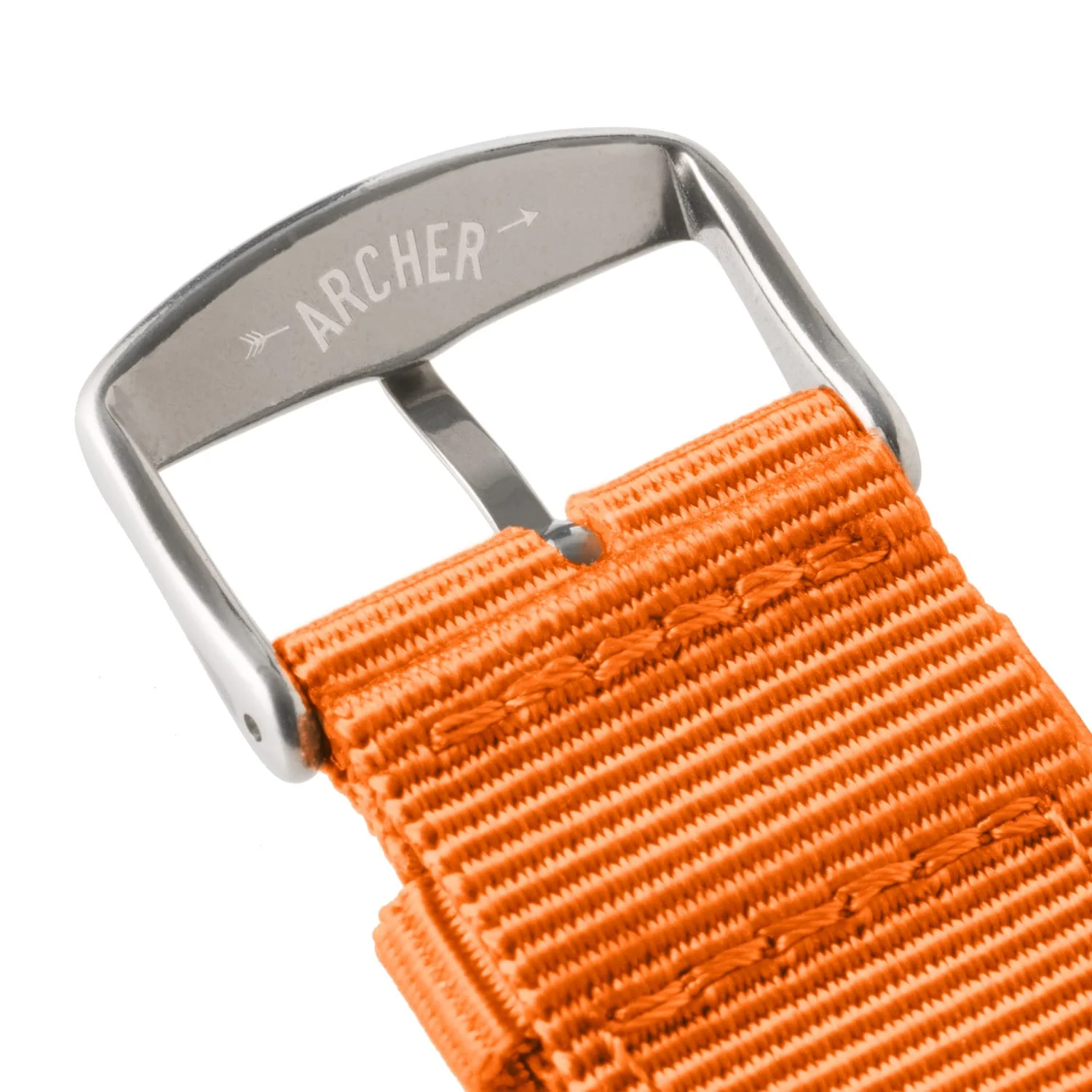 Apple Watch Nylon Watch Band - Orange/Stainless - Image 6