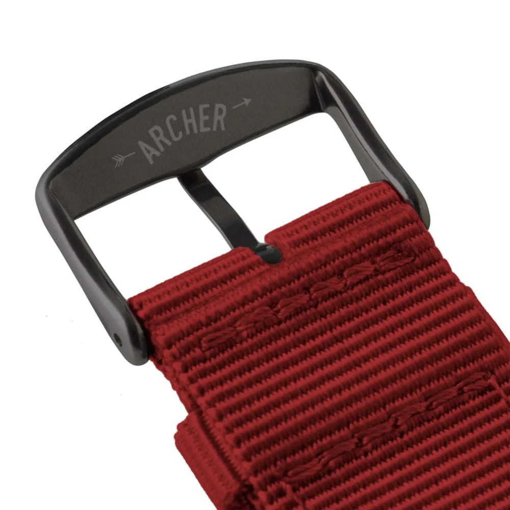Apple Watch Nylon Watch Band - Red/Black - Image 6