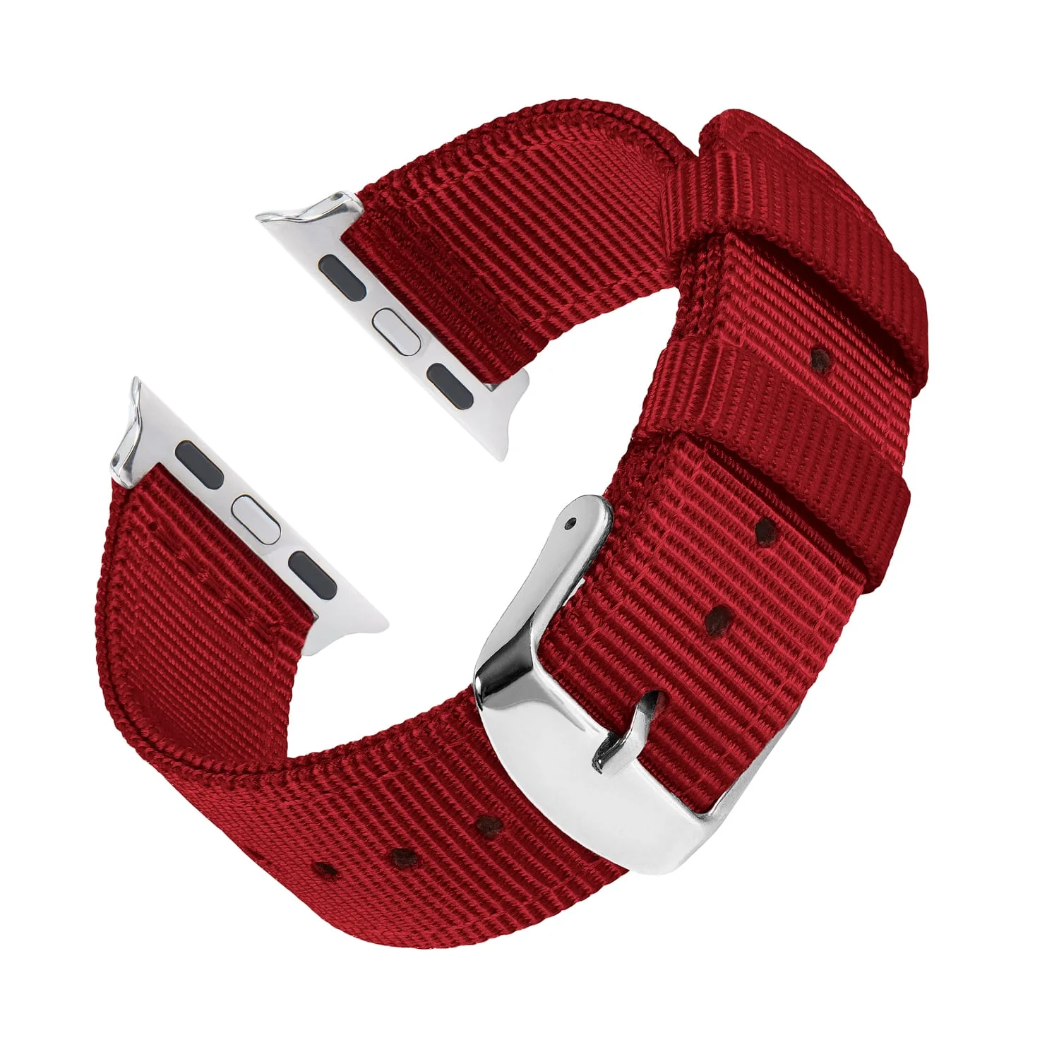 Apple Watch Nylon Watch Band - Red/Stainless - Image 4