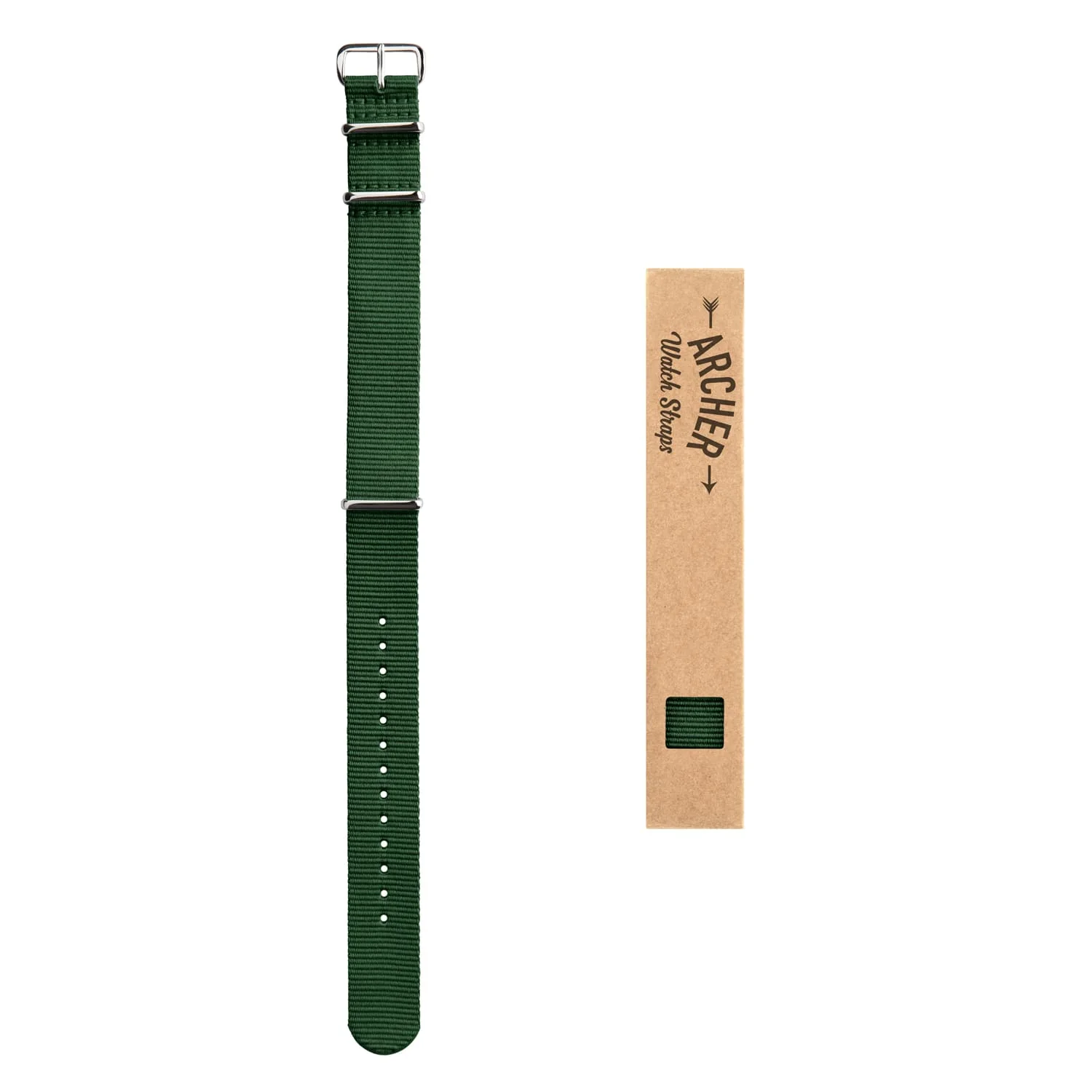 Classic Military Style Nylon Watch Band - Forest Green - Image 5