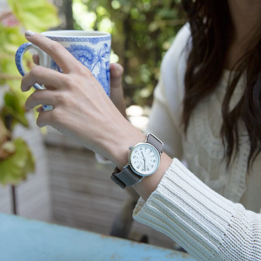 Classic Military Style Nylon Watch Band - Gray - Image 3
