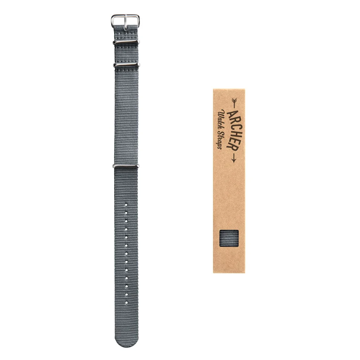 Classic Military Style Nylon Watch Band - Gray - Image 4