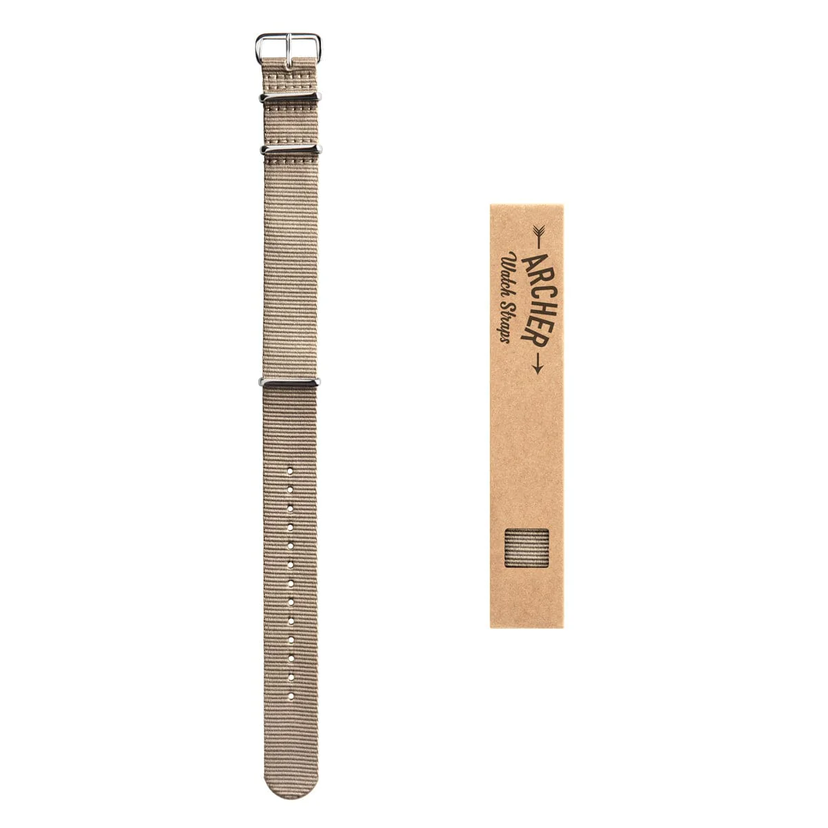 Classic Military Style Nylon Watch Band - Khaki - Image 4