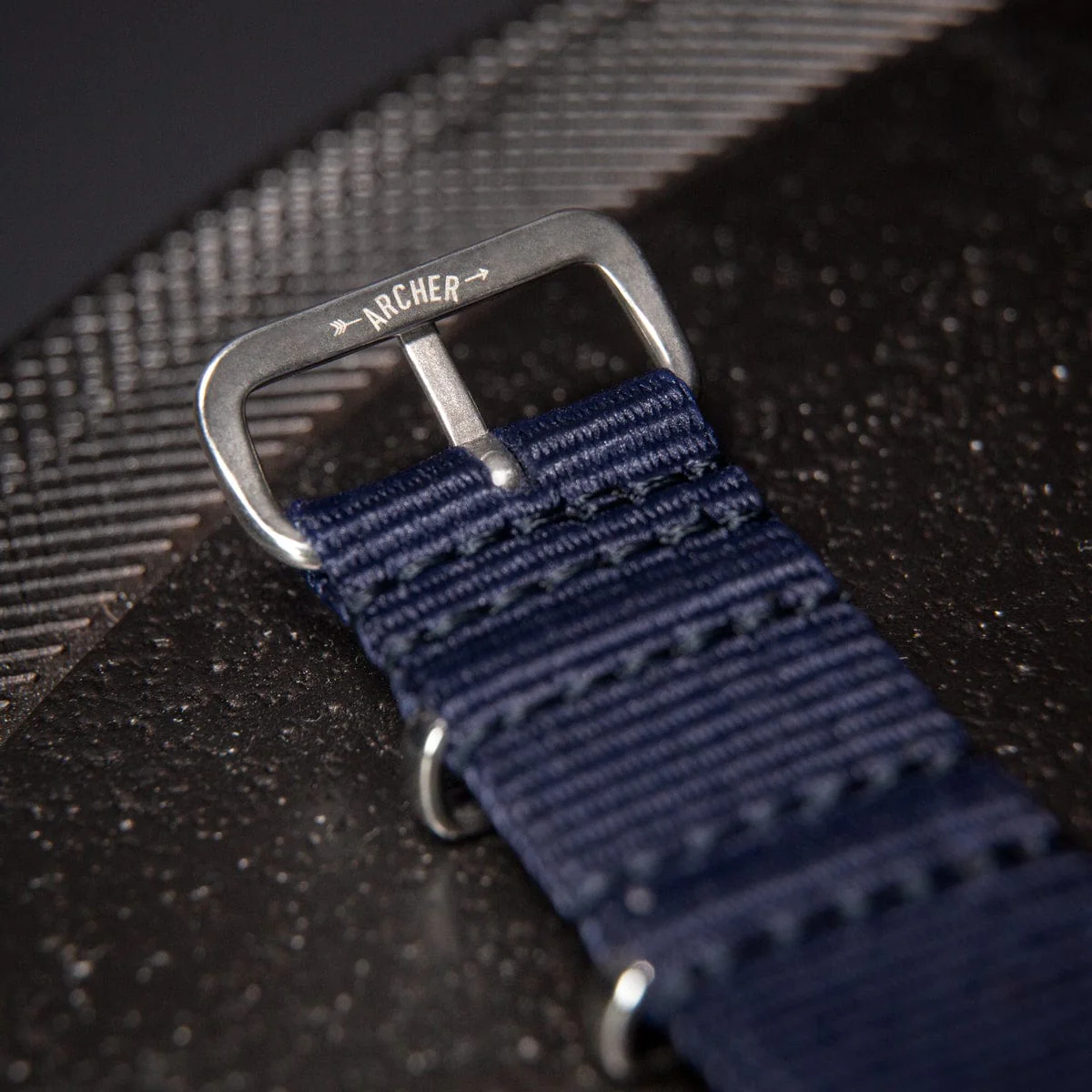 Classic Military Style Nylon Watch Band - Navy - Image 2