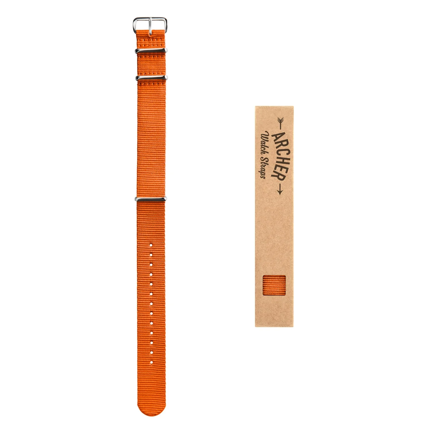 Classic Military Style Nylon Watch Band - Orange - Image 4