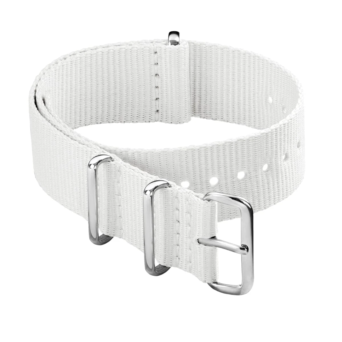 Classic Military Style Nylon Watch Band - White